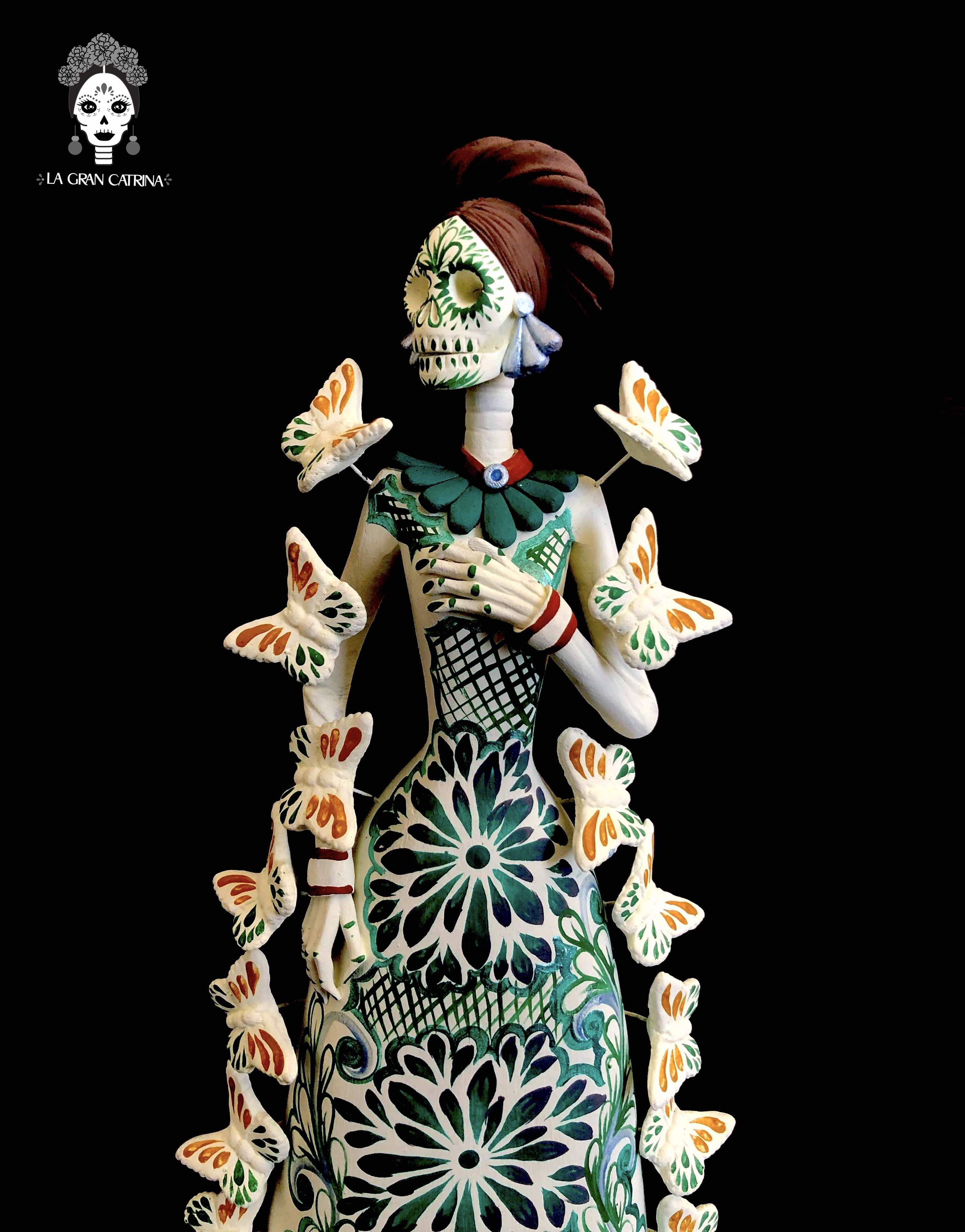 Catrina white of butterflies turquoises - 12 in. Adan