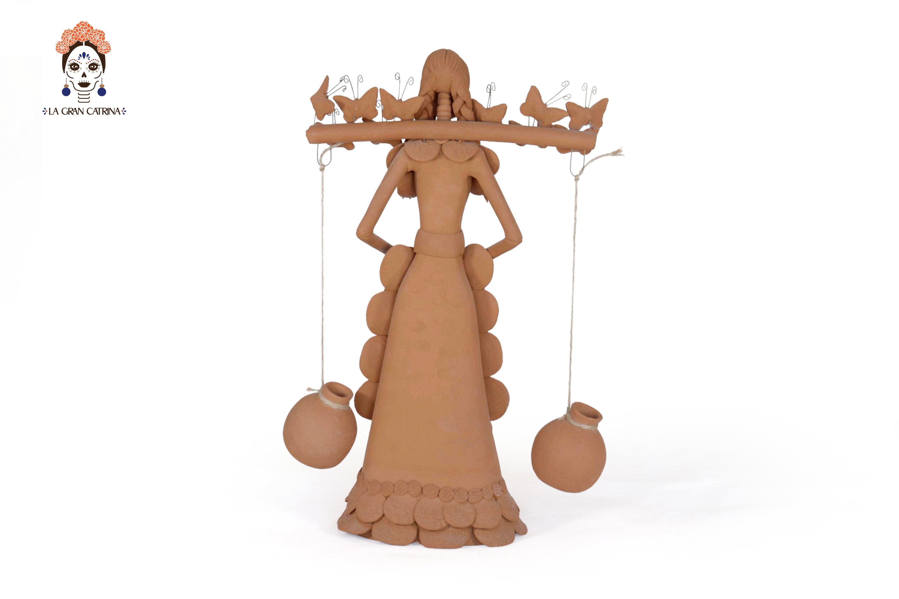 Catrina with Vases 14.9 in. Carlos Ayala Capula