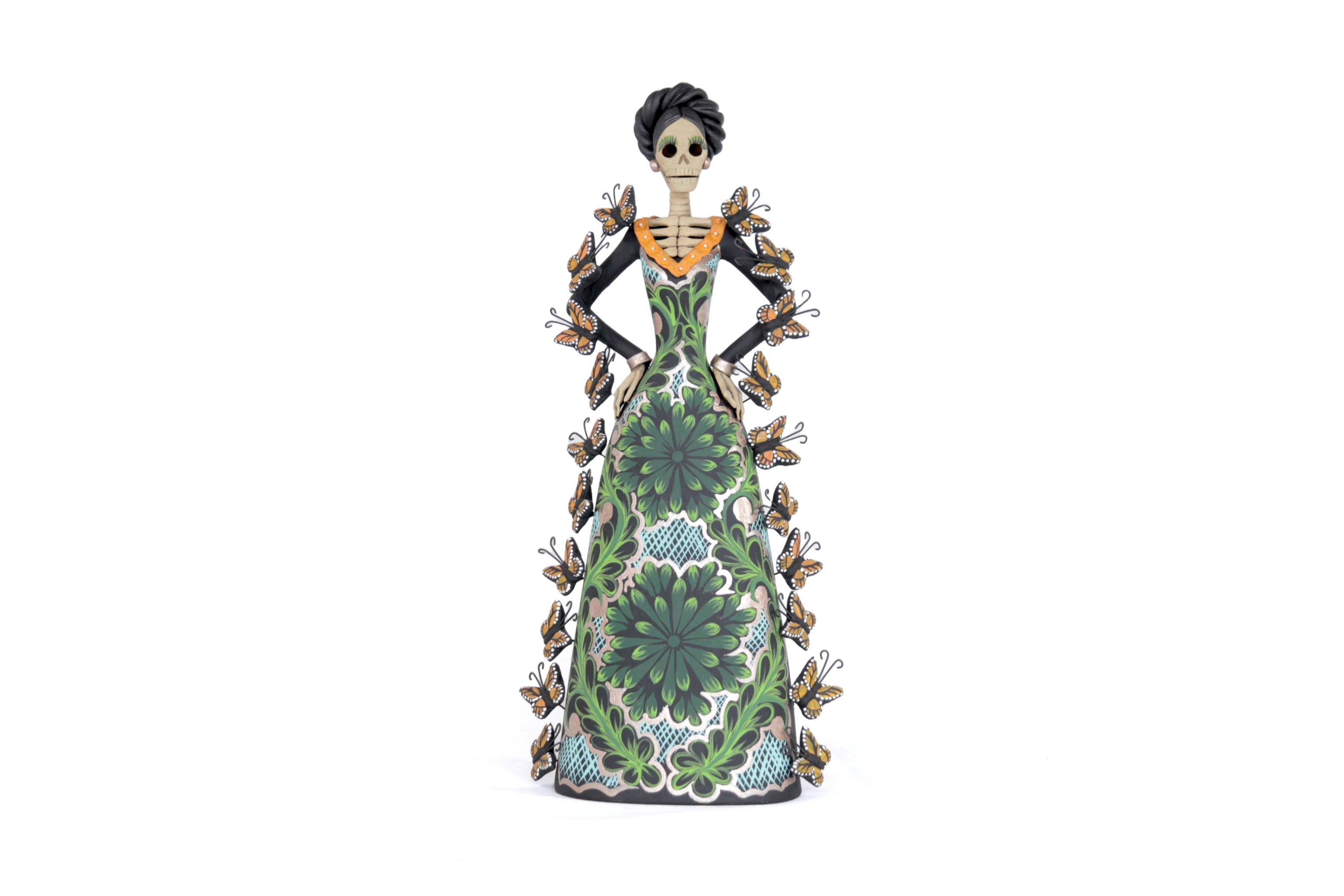 Catrina of butterflies monarcas green - 12 in. Adan