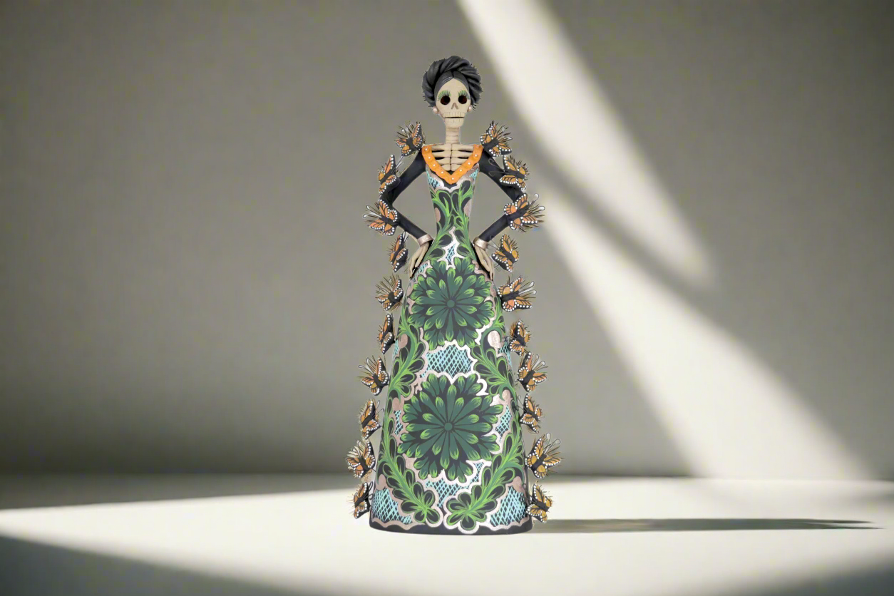 Catrina of butterflies monarcas green - 12 in. Adan