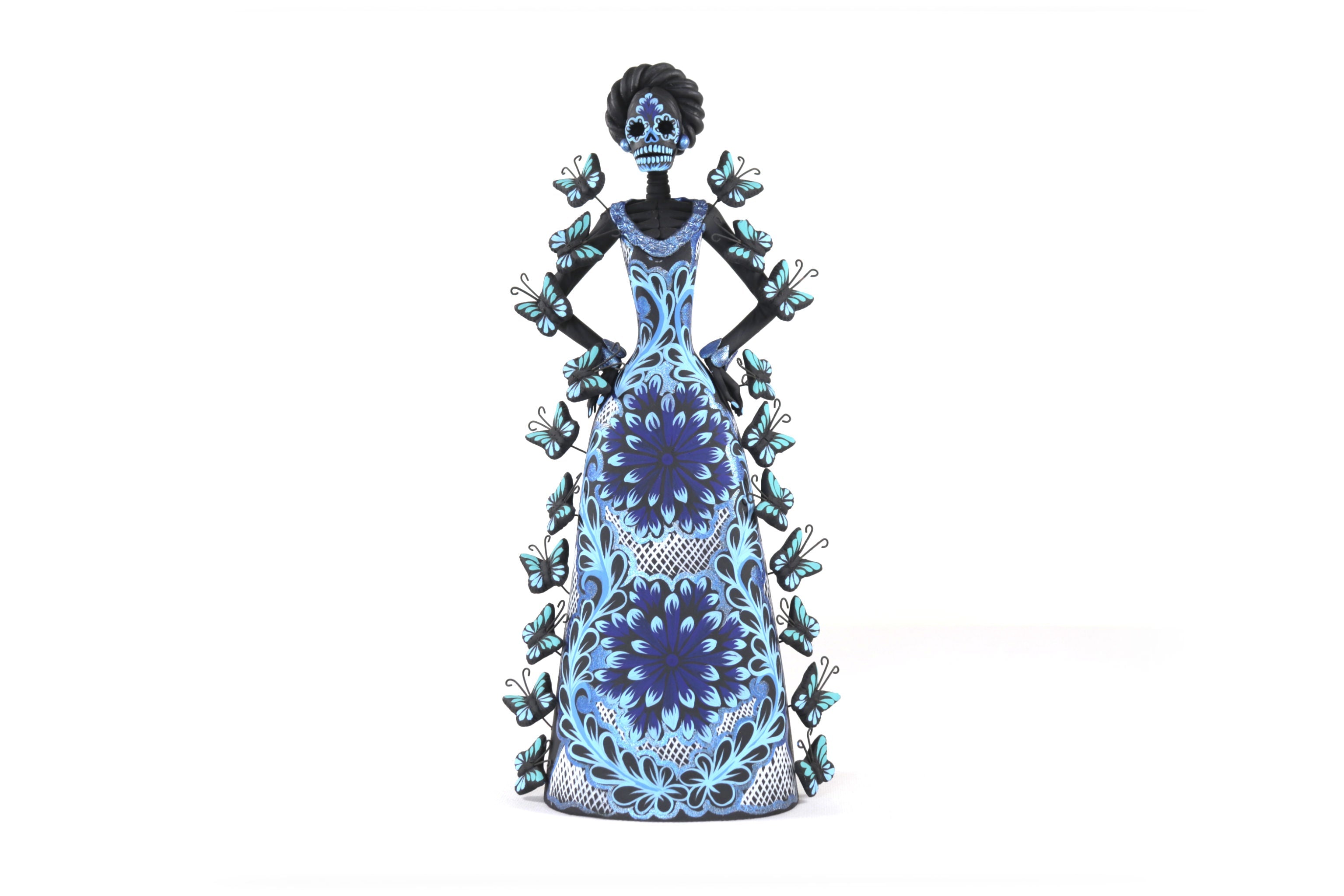 Catrina of butterflies Blue - 12 in. Adan