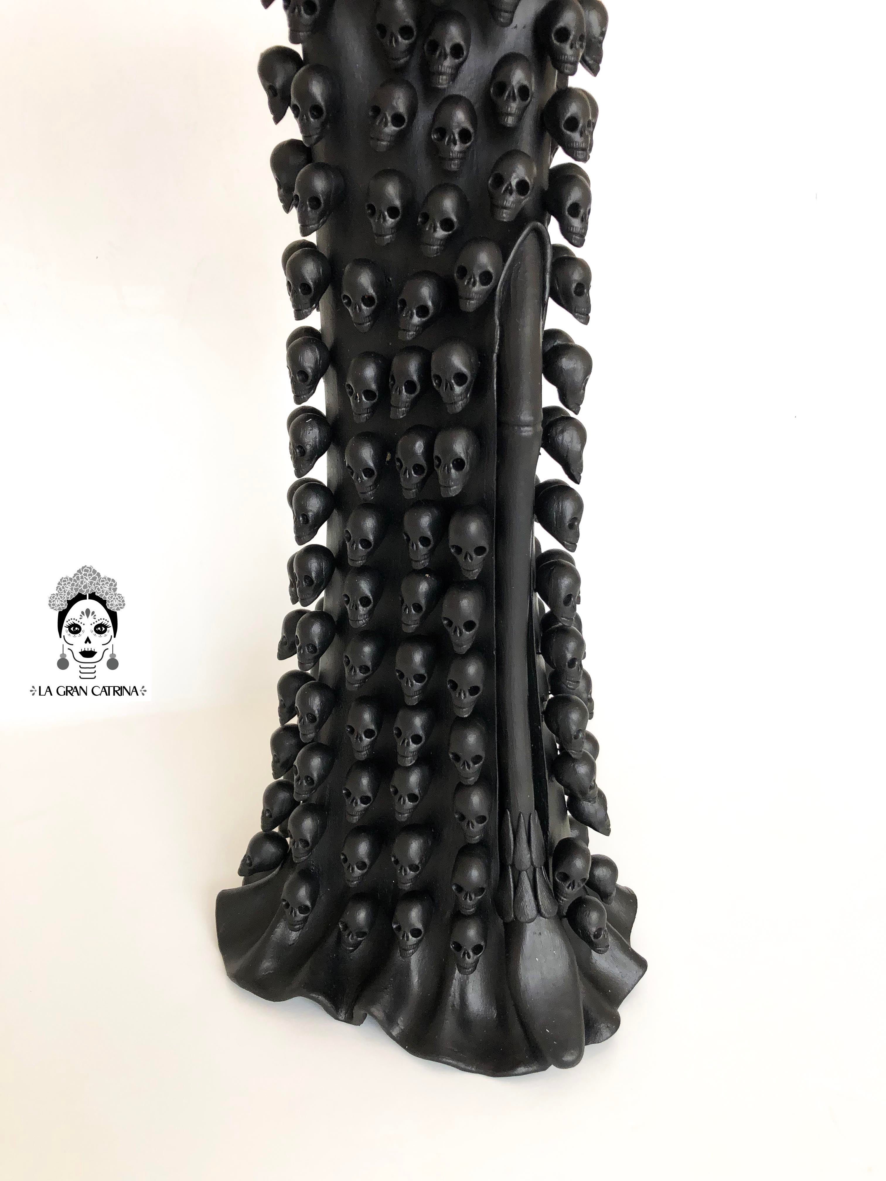 Catrina with vestido of skulls - 24 in. Adan