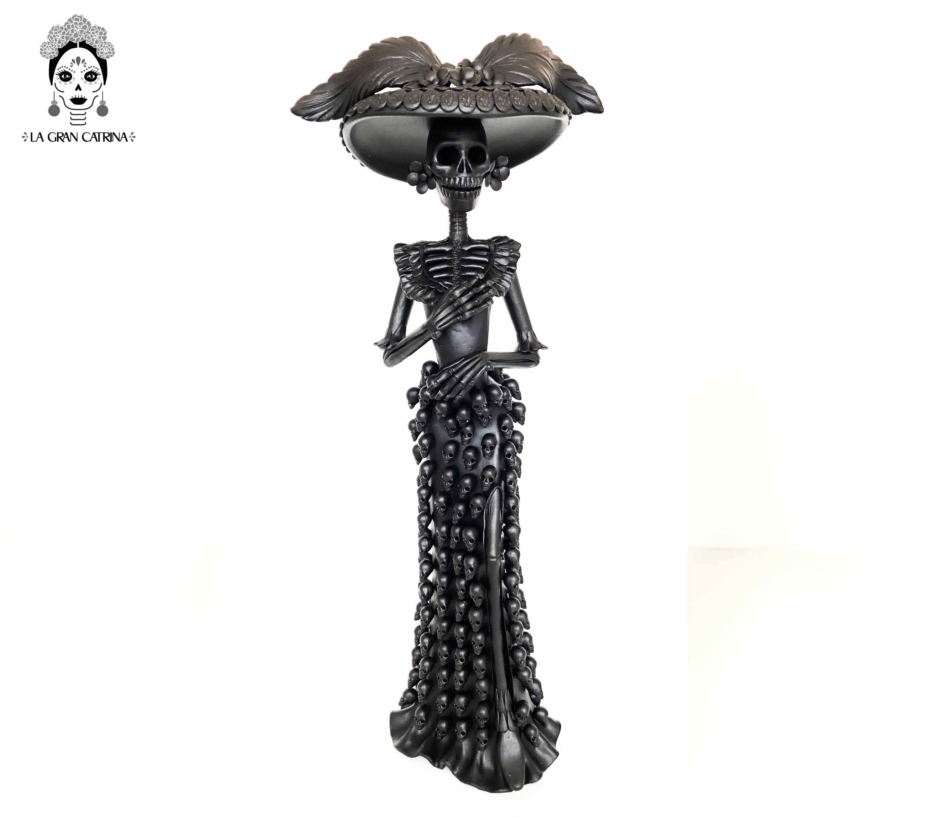 Catrina with vestido of skulls - 24 in. Adan