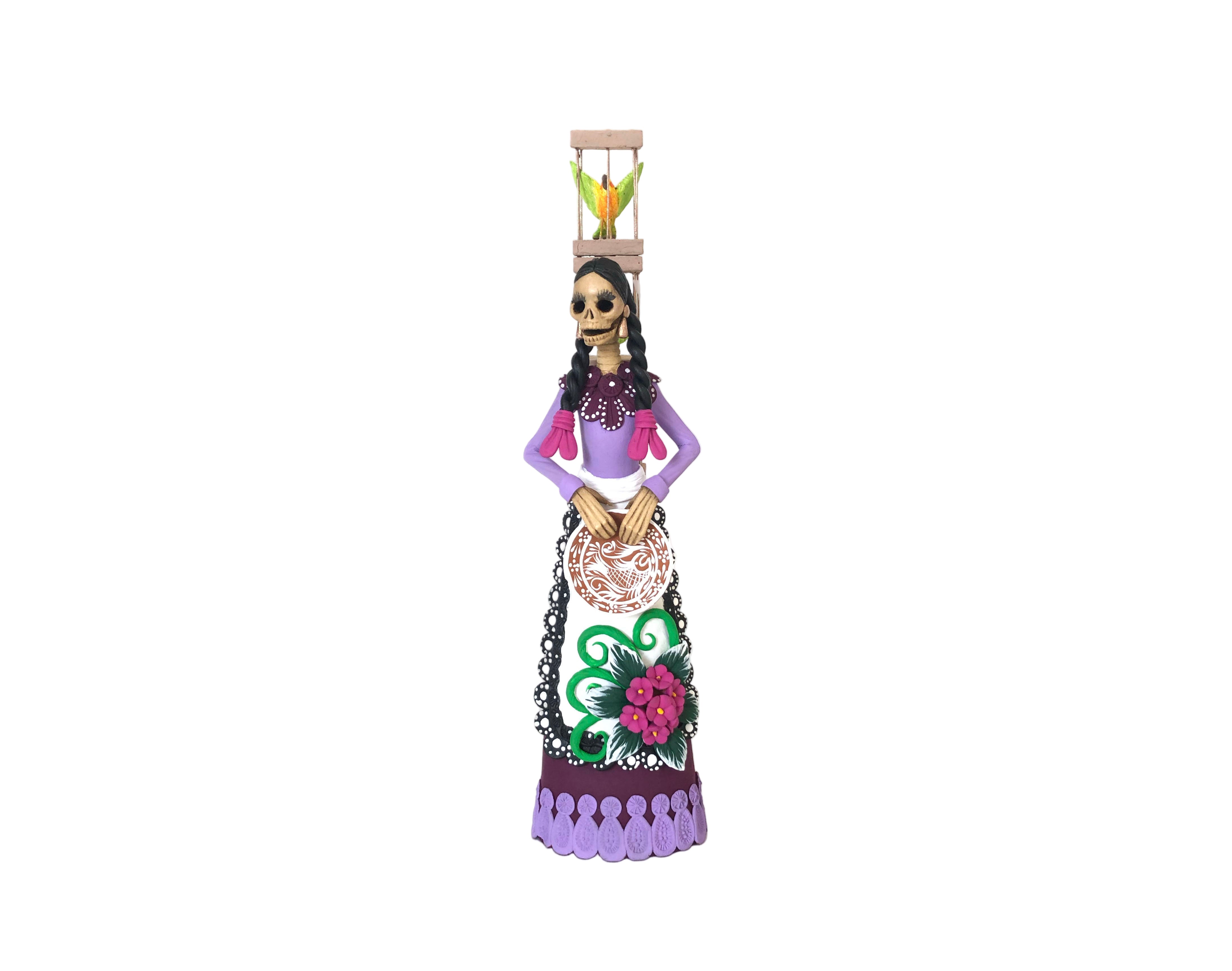 Catrina Pajarera - 12 in. - Vestido morado - in. Production Adan