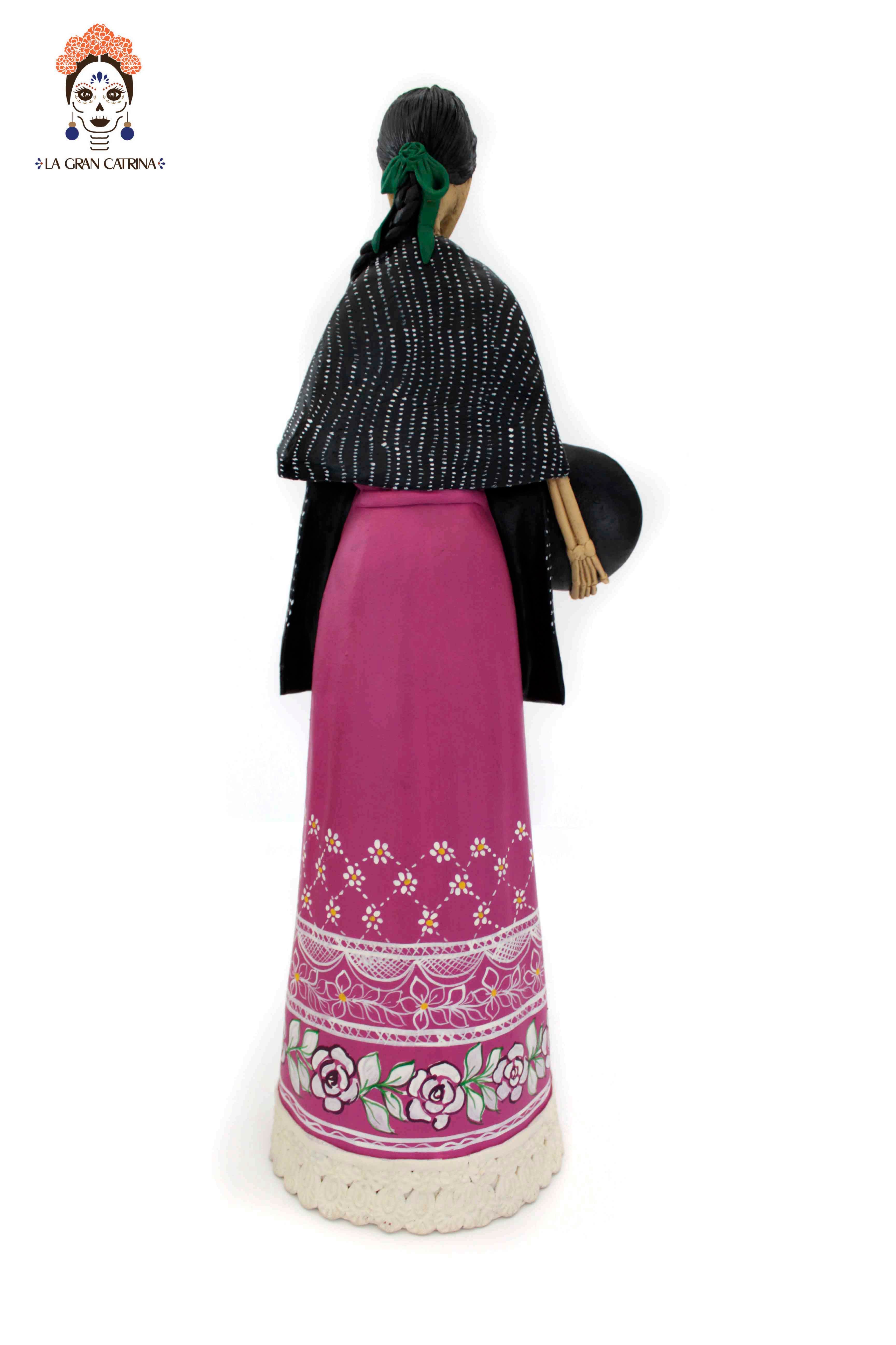 La Catrina del plato flowereado - 19 in. - Made to Order Adan