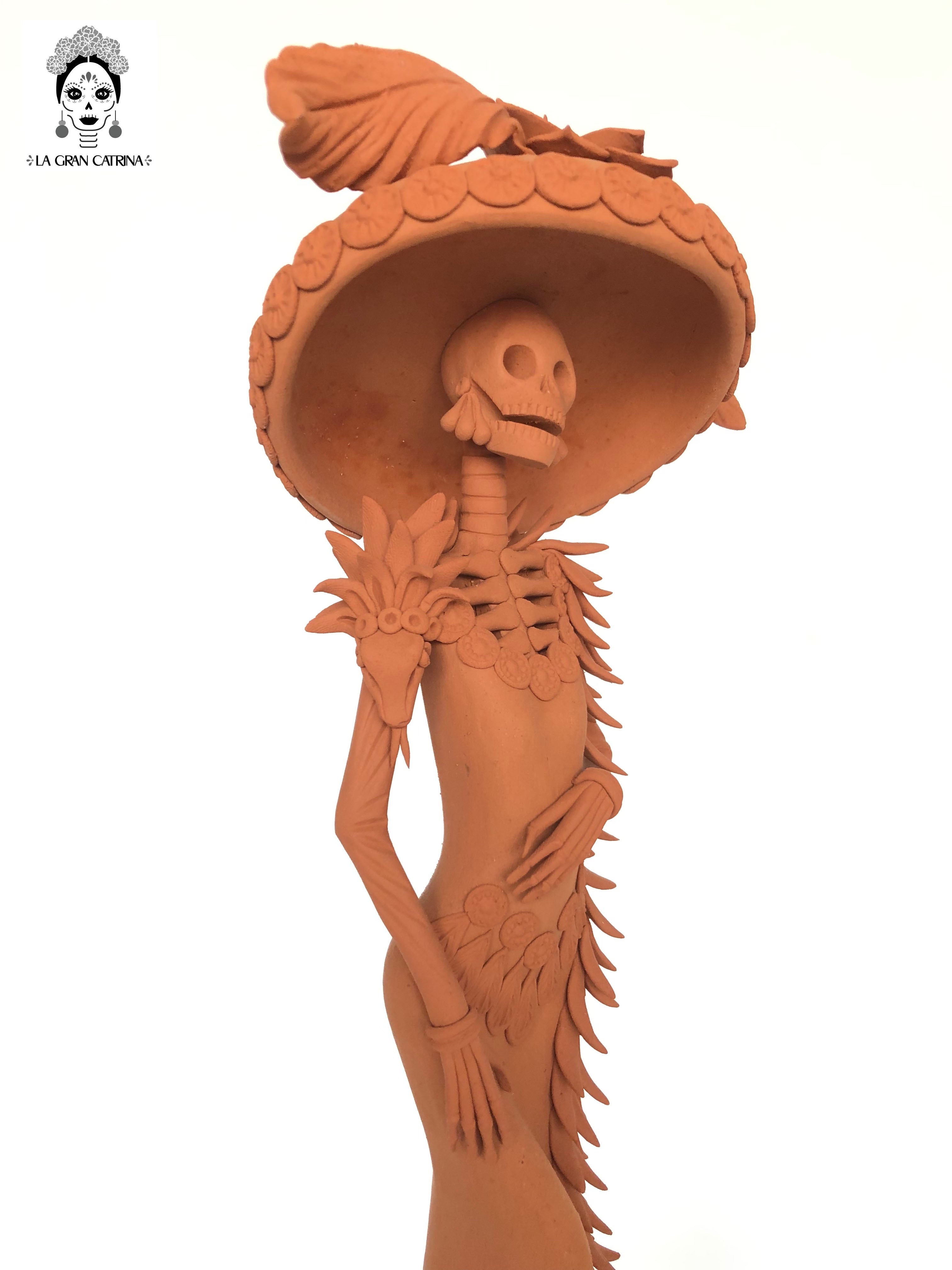 Catrina on skull - 19 in. Adan