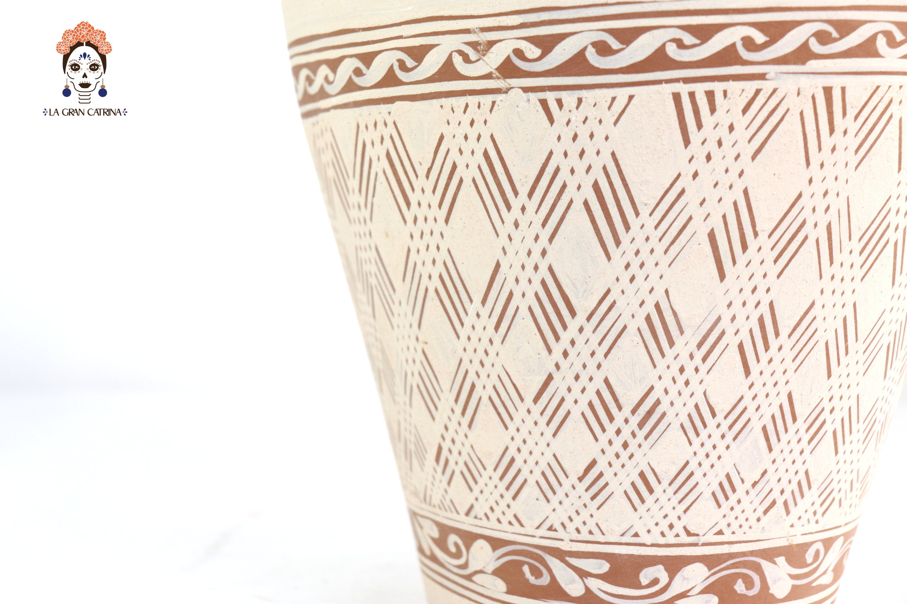 Vase Flower Clay Tall - Patamban - 12.9 in. Patamban