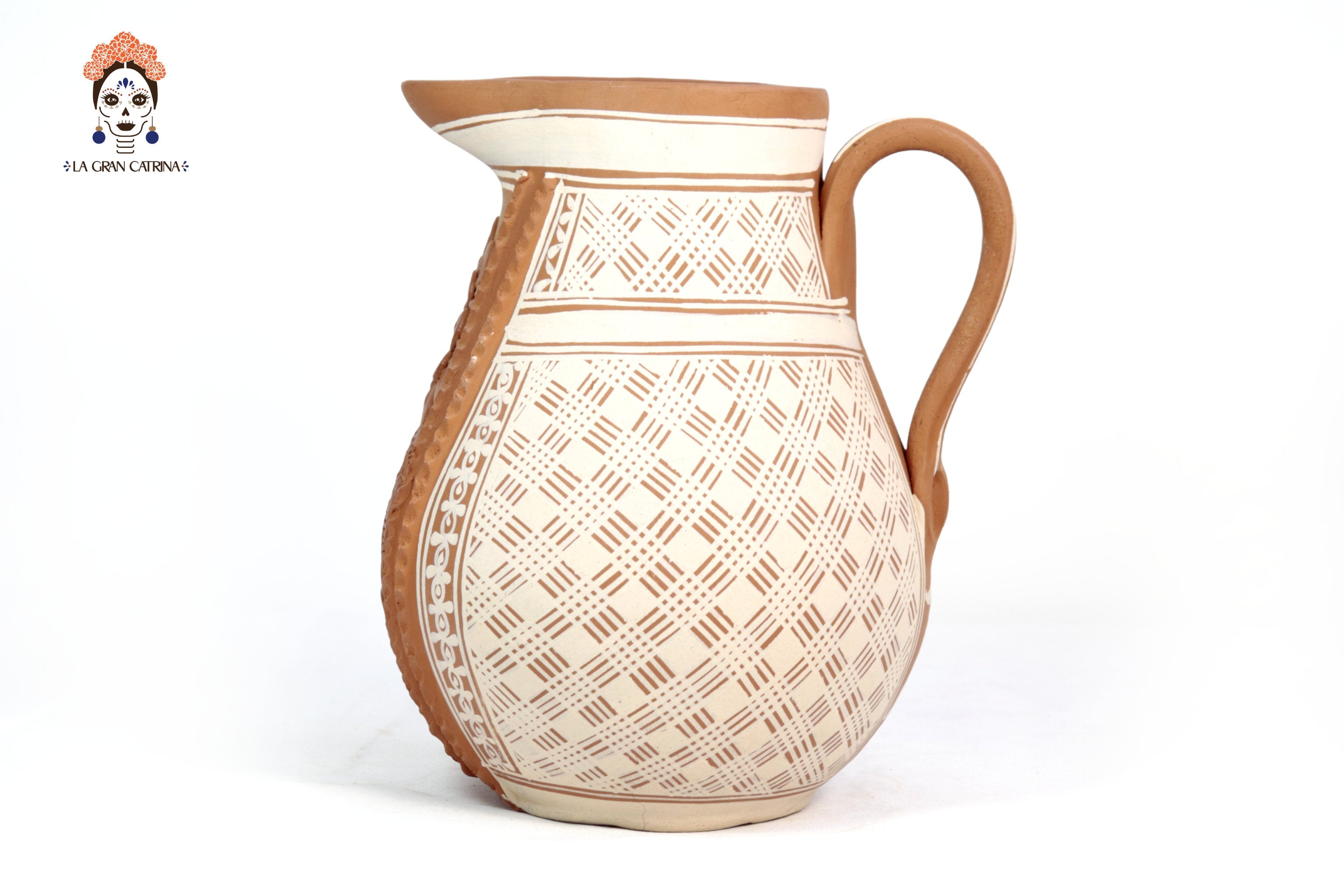 Pitcher Floral Clay - Patamban - 10 in. Patamban