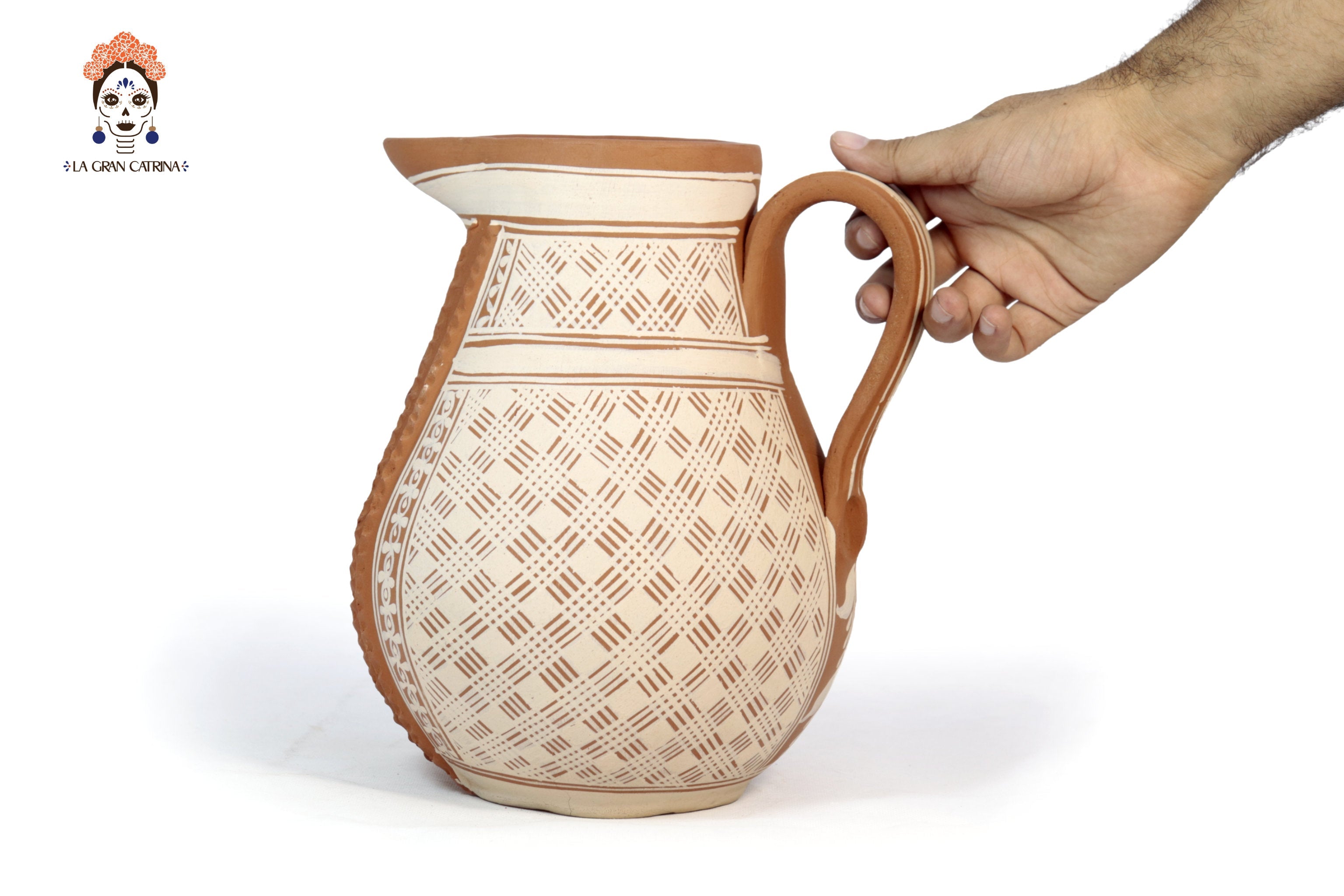 Pitcher Floral Clay - Patamban - 10 in. Patamban