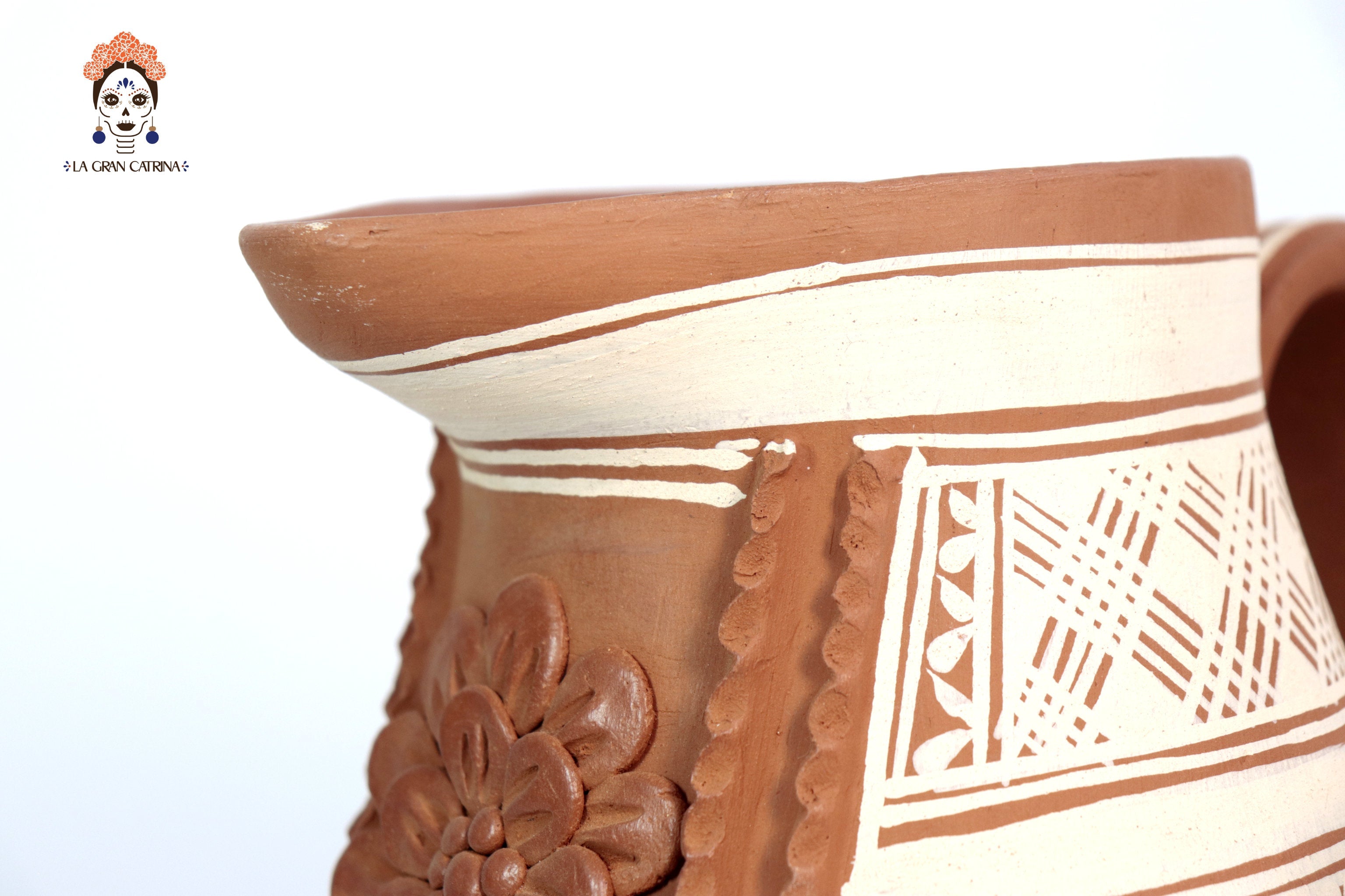 Pitcher Floral Clay - Patamban - 10 in. Patamban