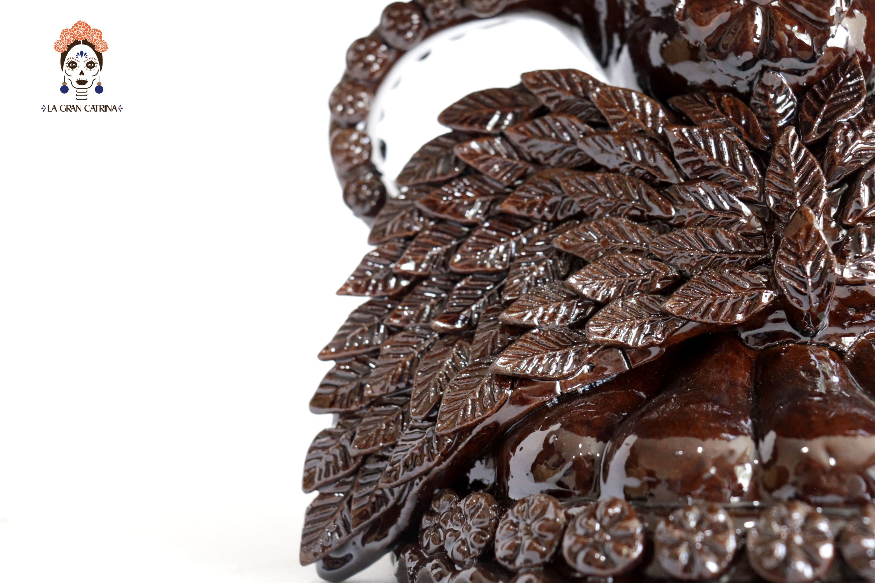 Winged Copal Burner brown - Glazed Clay - 9.5 in. David Hdz SFL