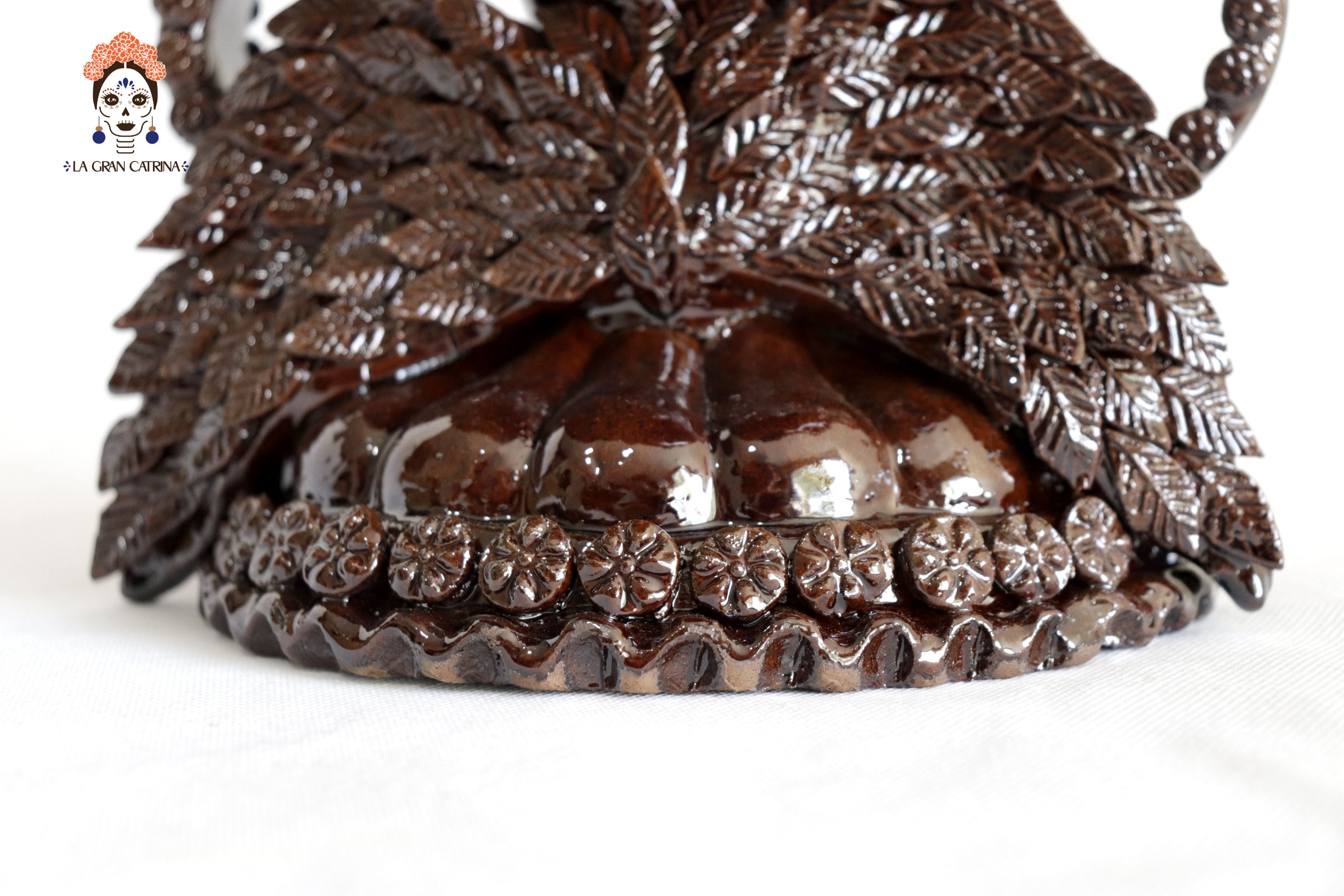 Winged Copal Burner brown - Glazed Clay - 9.5 in. David Hdz SFL