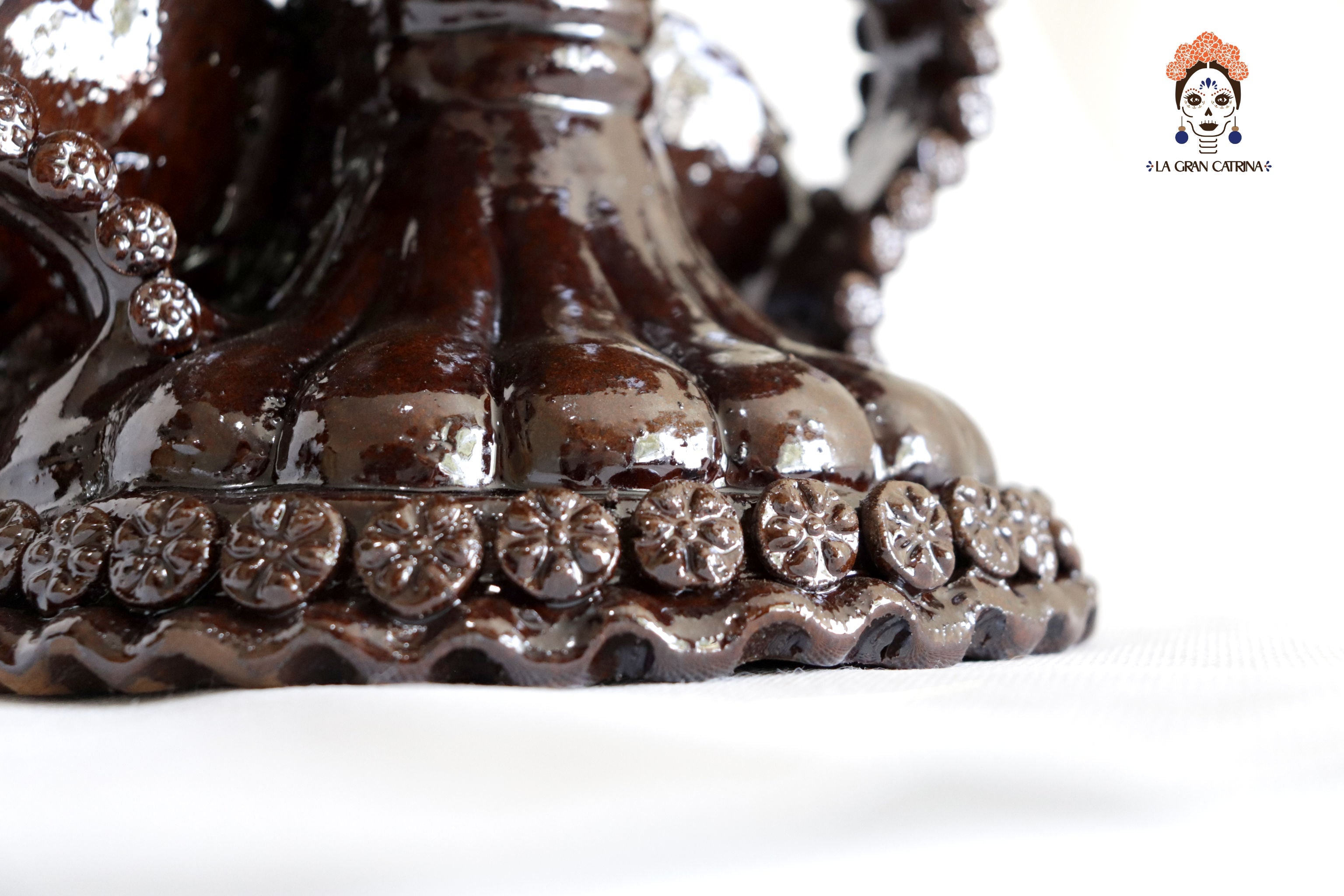 Winged Copal Burner brown - Glazed Clay - 9.5 in. David Hdz SFL