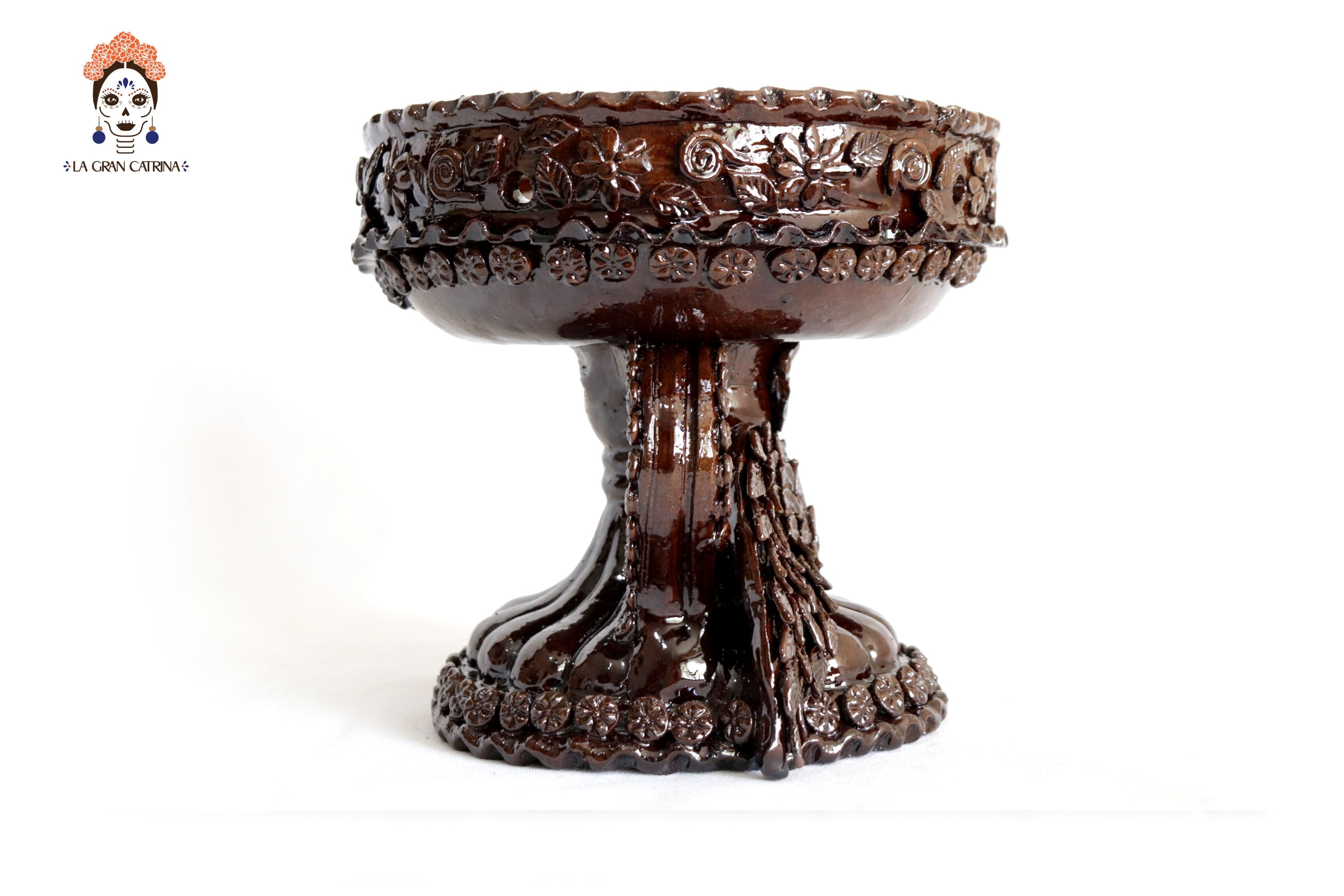 Winged Copal Burner brown - Glazed Clay - 9.5 in. David Hdz SFL