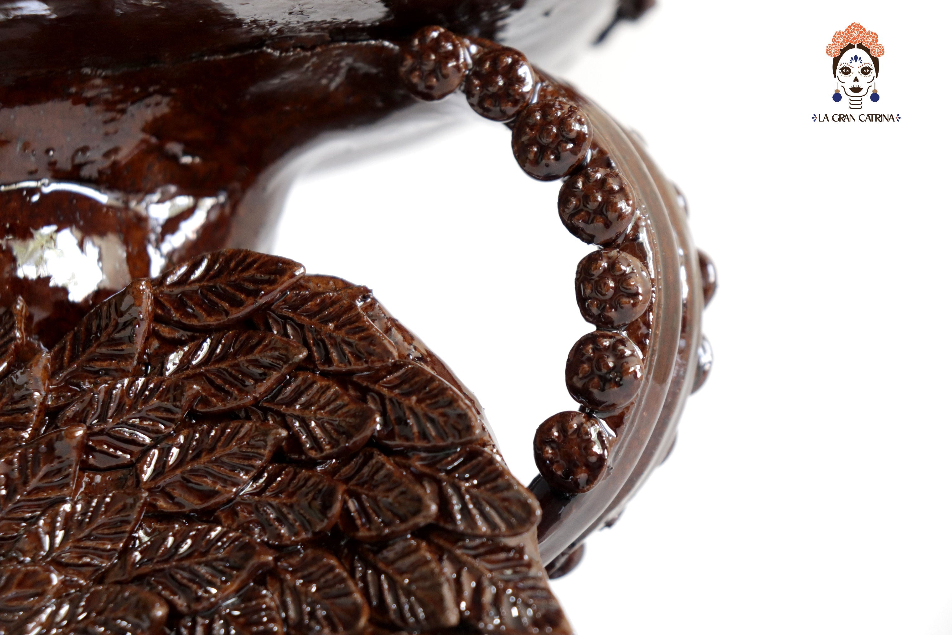 Winged Copal Burner brown - Glazed Clay - 9.5 in. David Hdz SFL