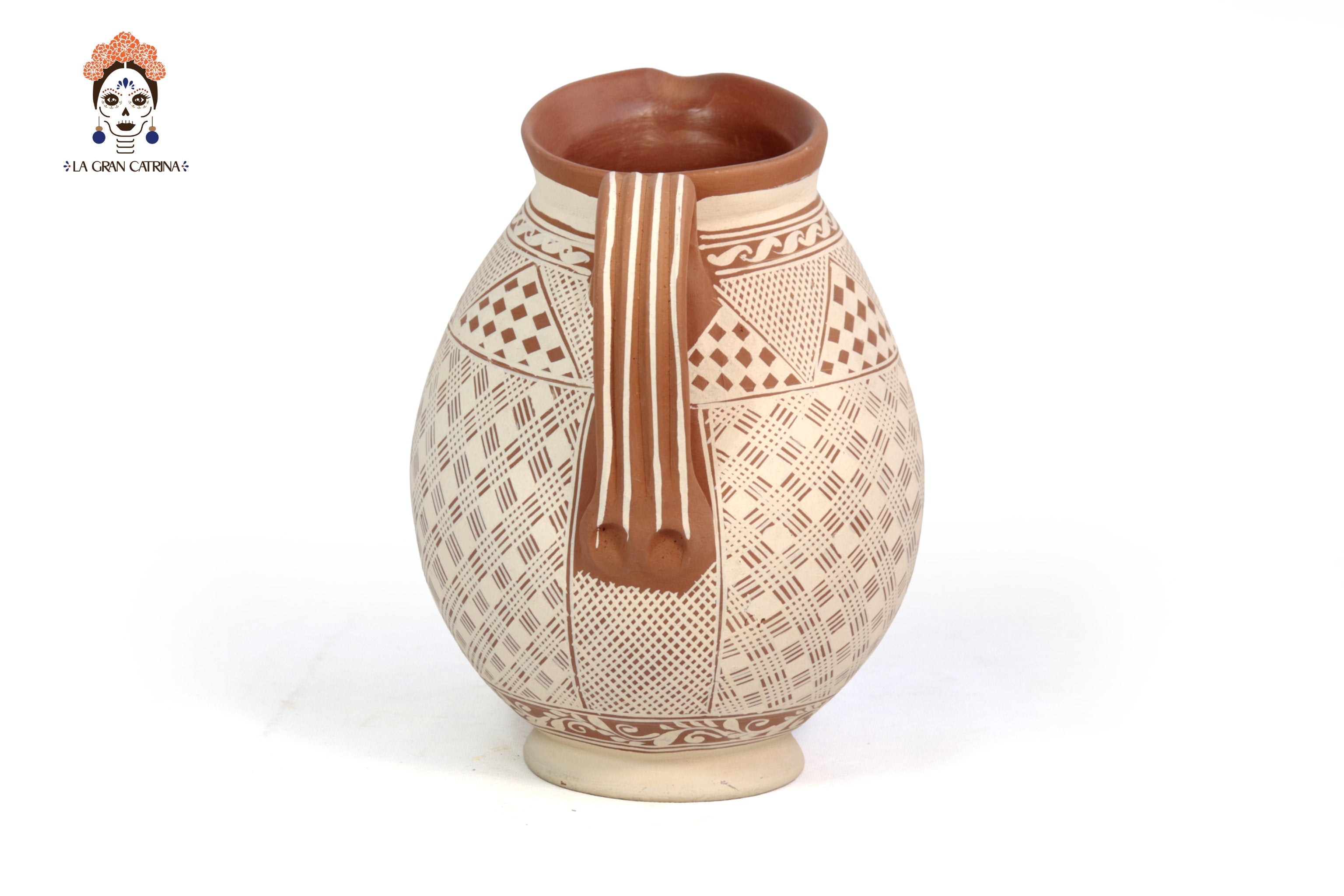 Pitcher Floral Clay - Patamban - 11.4 in. Patamban