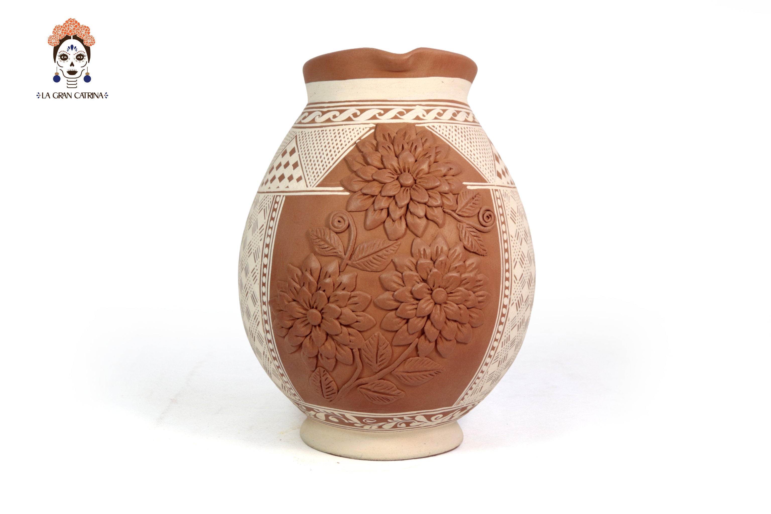 Pitcher Floral Clay - Patamban - 11.4 in. Patamban