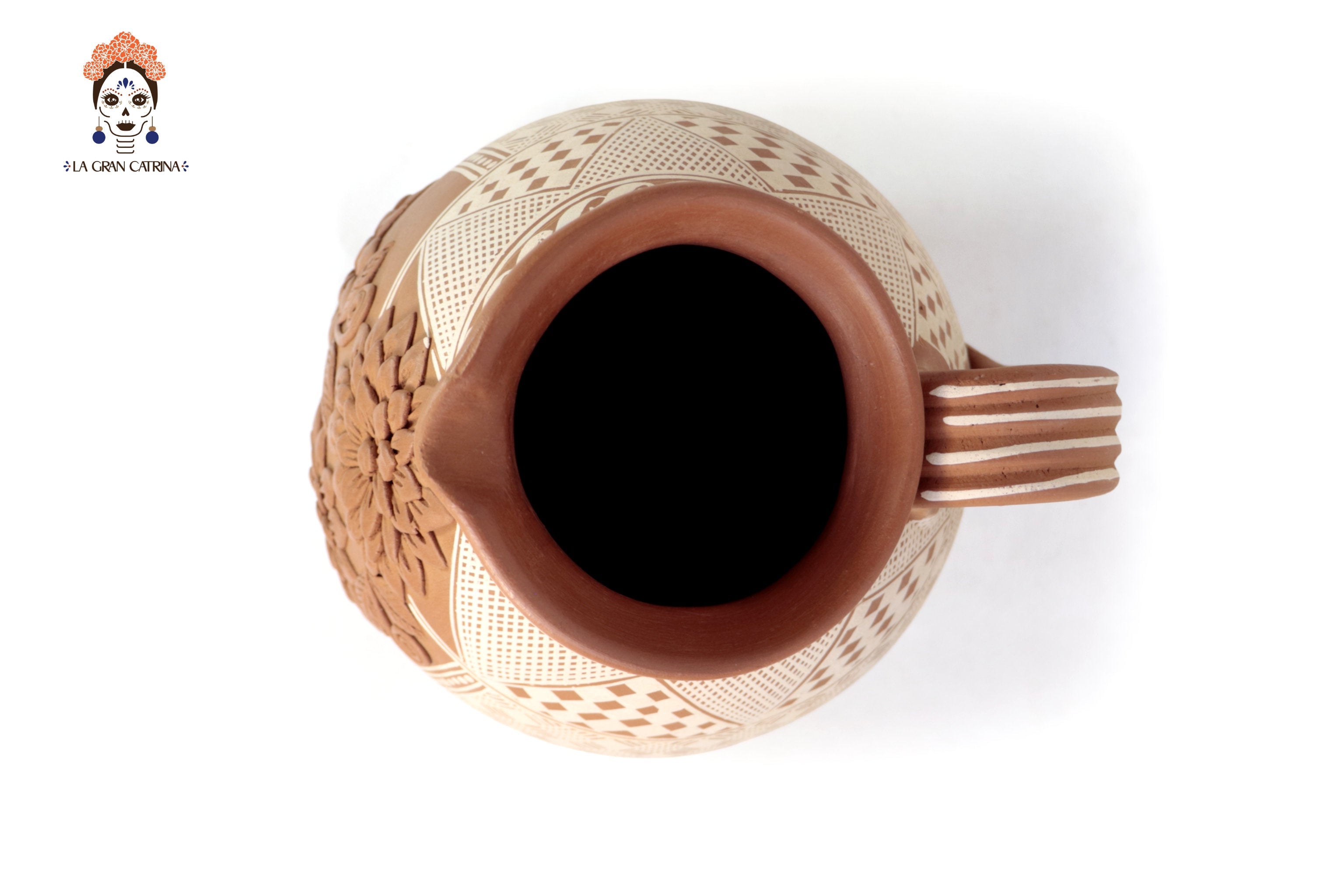 Pitcher Floral Clay - Patamban - 11.4 in. Patamban