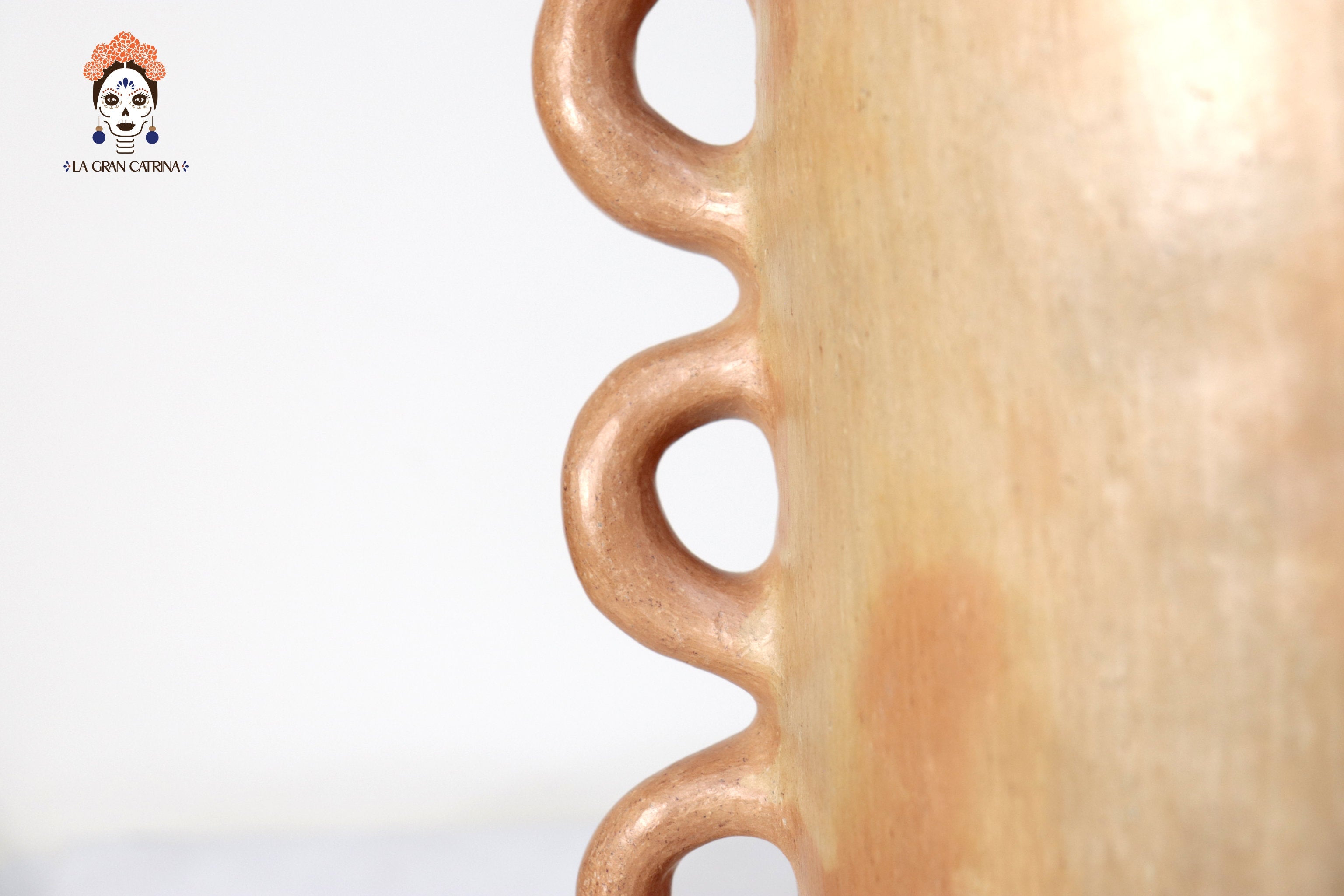 Vessel Ancestral Mixe elongated of 6 handles - 11.4 in. Silvia Mixe
