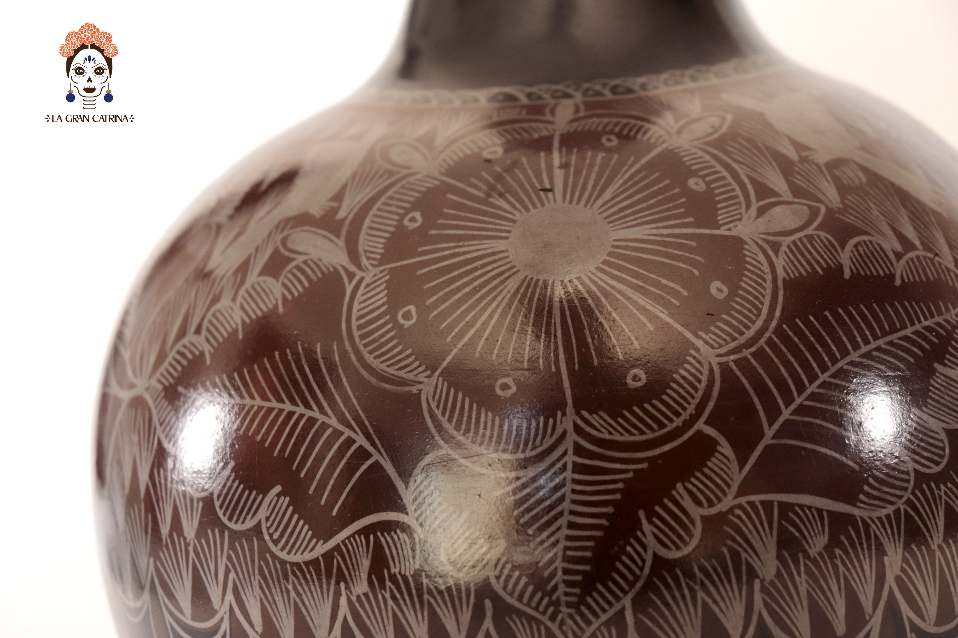 Vase with Foliage brown - Huancito - 11.6 in. Pablo Huancito