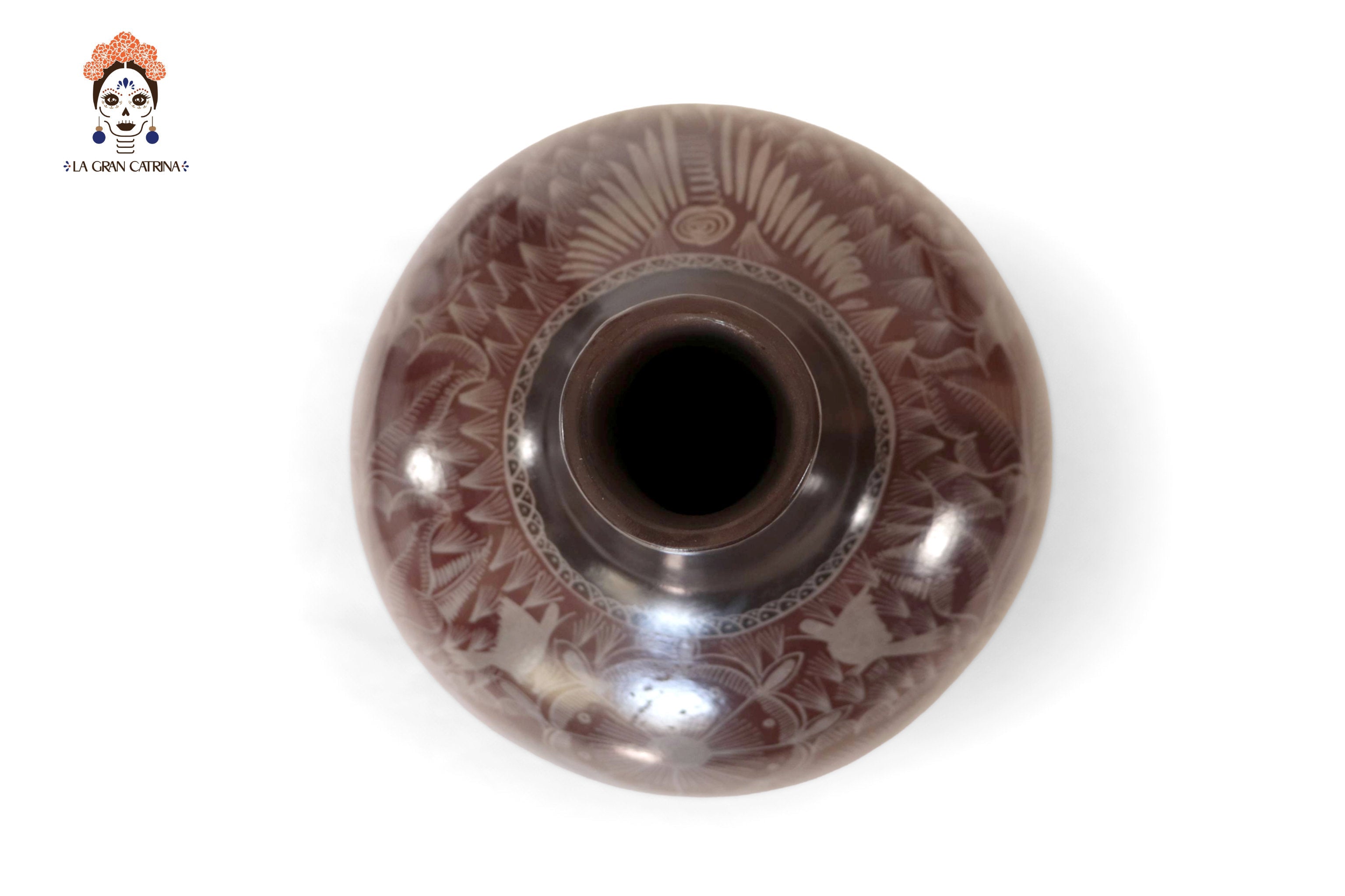 Vase with Foliage brown - Huancito - 11.6 in. Pablo Huancito