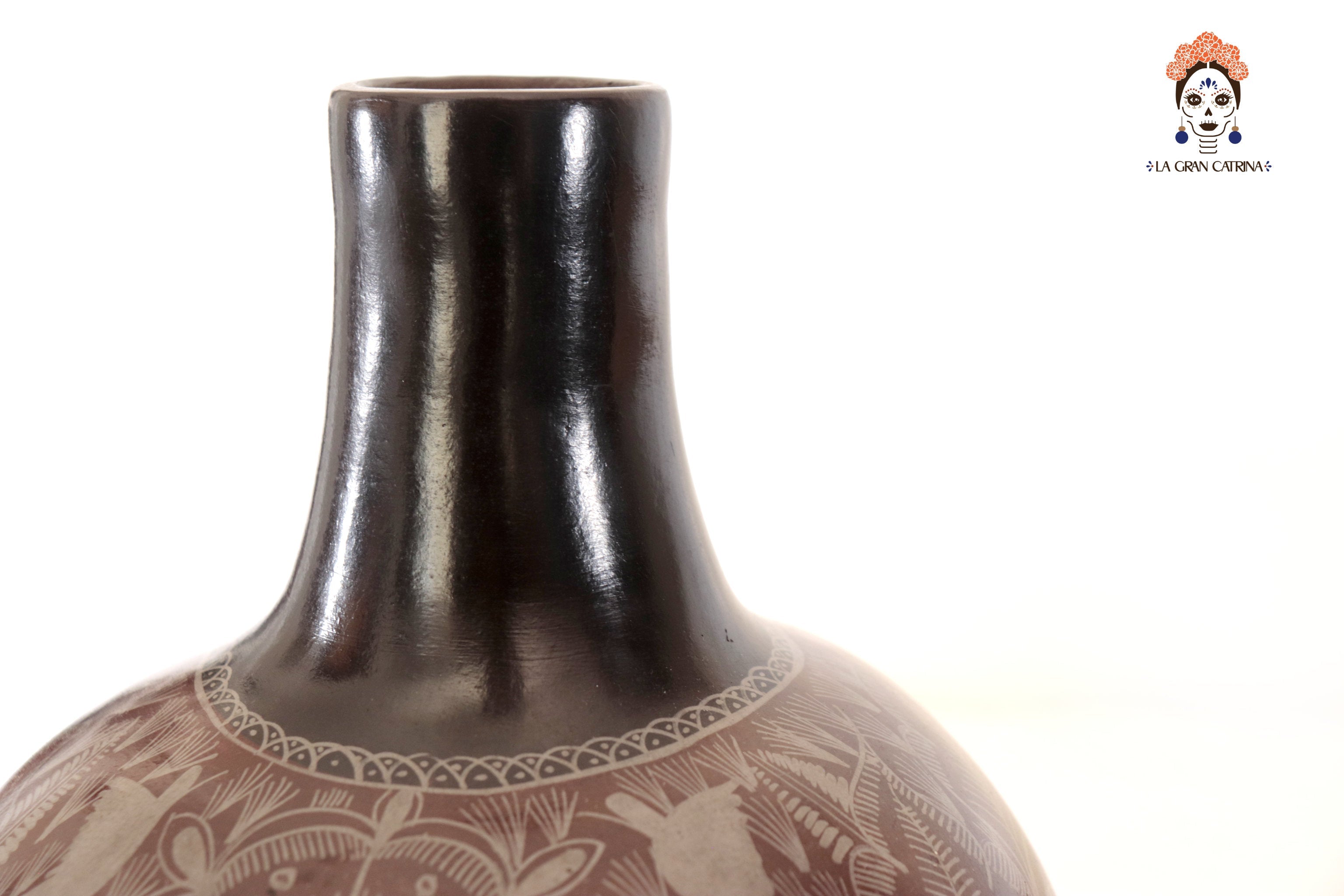 Vase with Foliage brown - Huancito - 11.6 in. Pablo Huancito