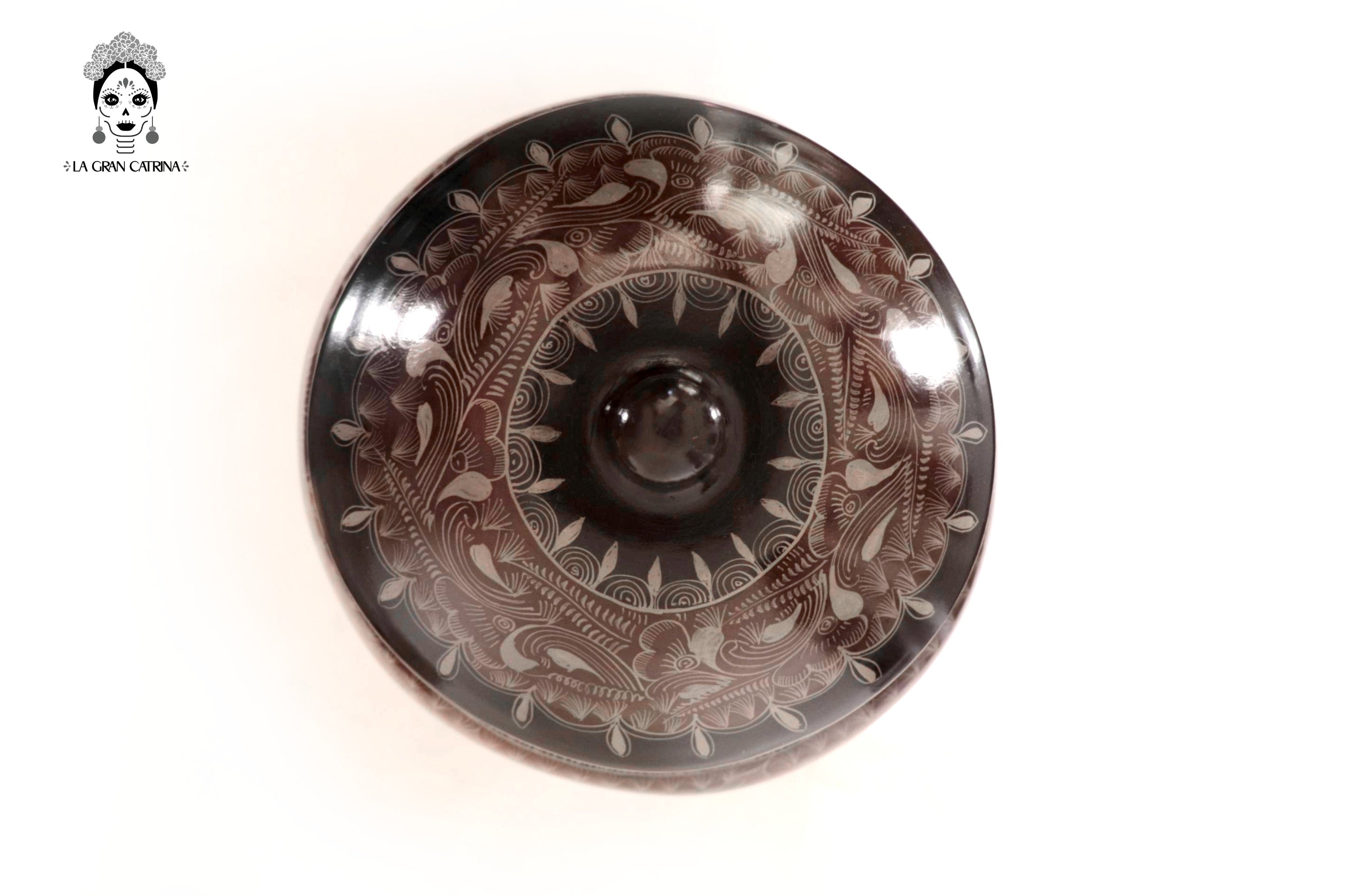 Water Jar Dark Flowers and Birds - Huancito - 18.3 in. Pablo Huancito