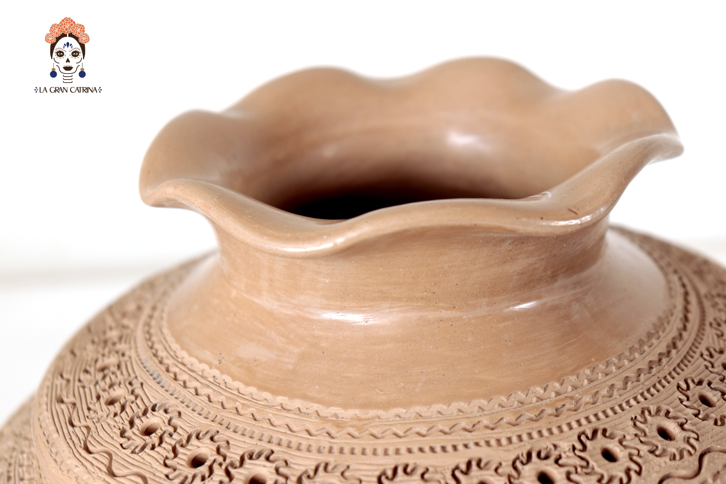 Vase Mielero of San Bartolo - 10.2 in. Tierra Lumbre