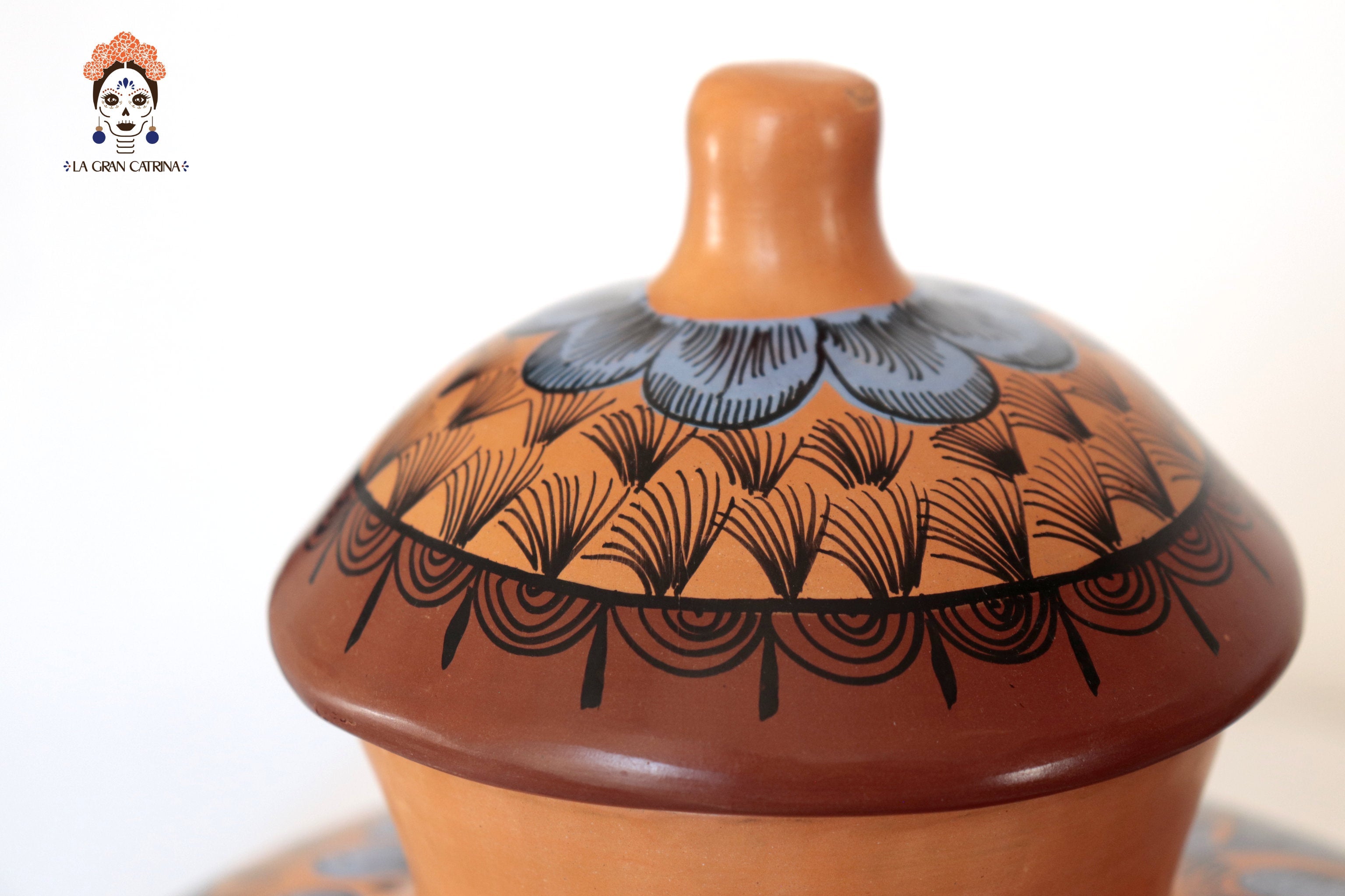 Vase of birds blue and orange - Huancito - 14.9 in. Pablo Huancito