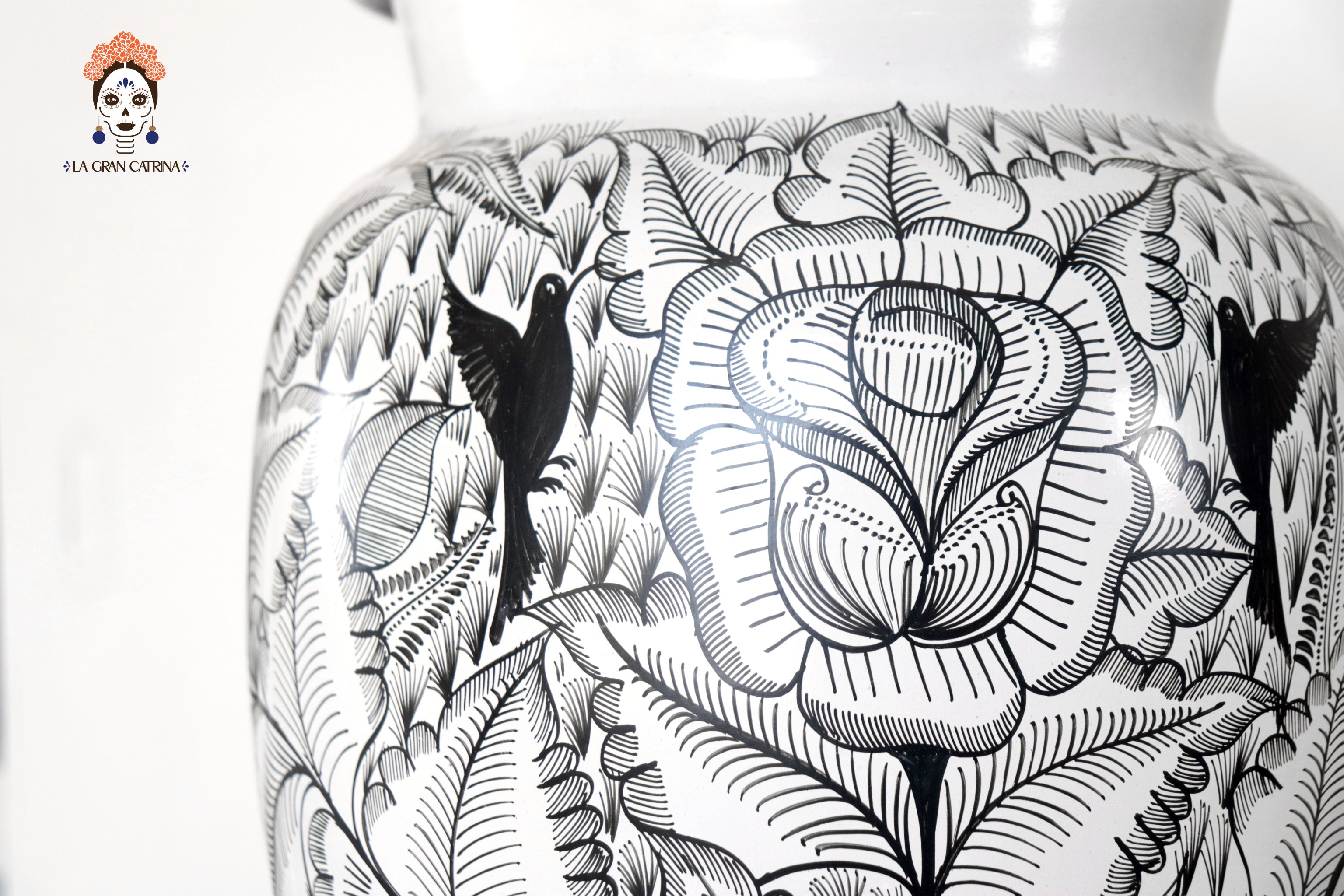 Water Jar Flowers and Birds - Huancito - 18.3 in. Pablo Huancito