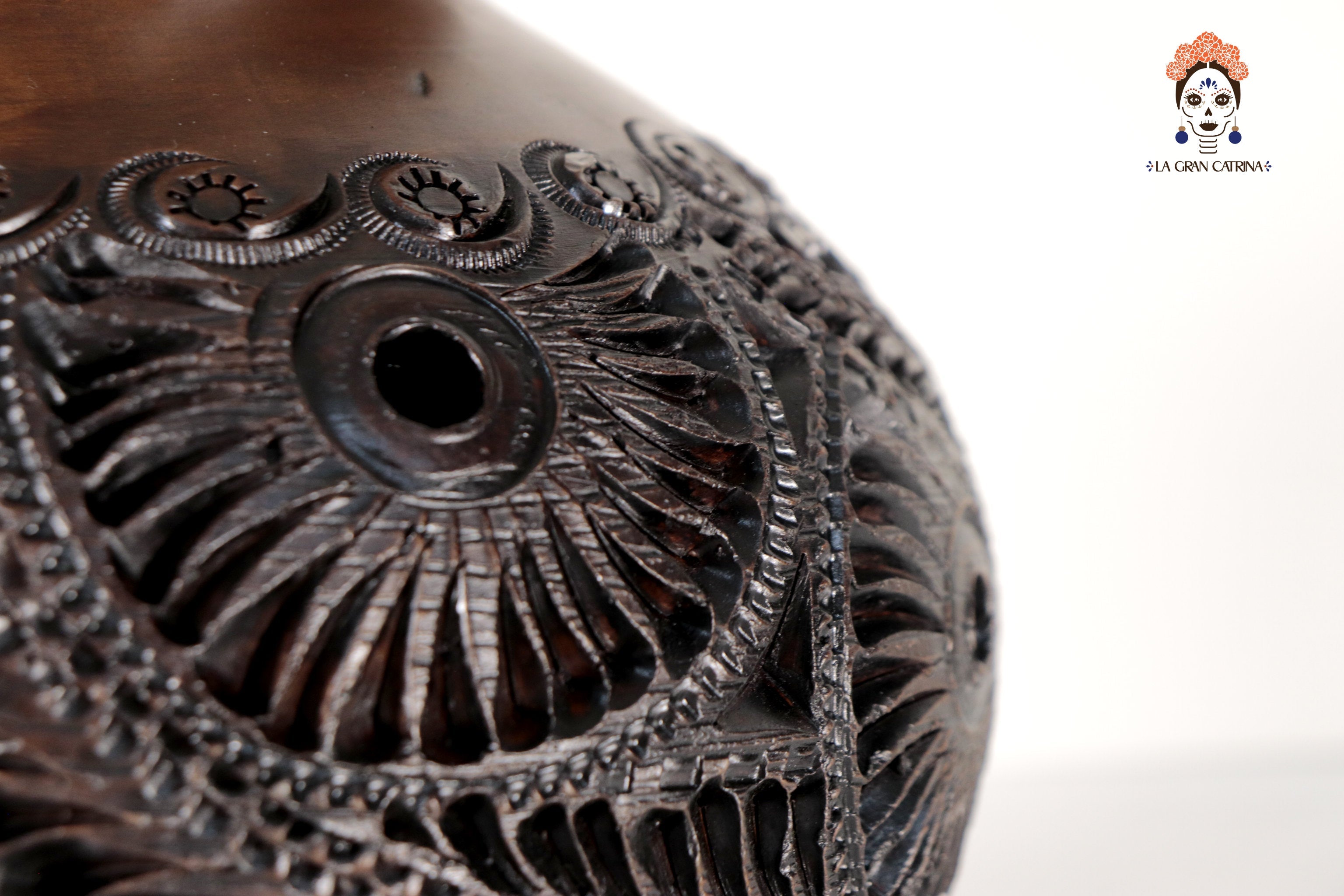 Black Clay Vase 9.4 in. Tere Oax