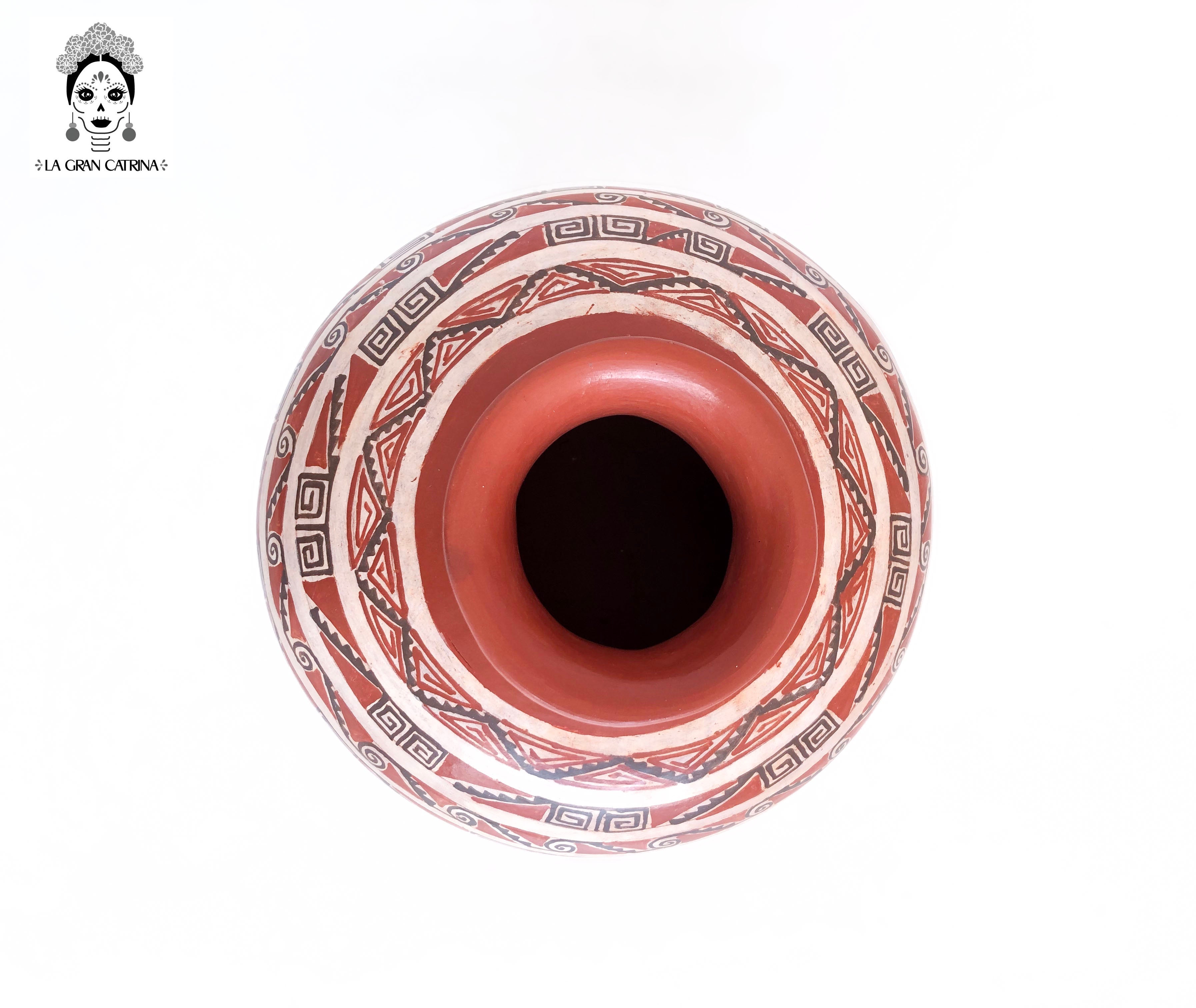 Cerámica roja ornamental - 9.4 in. Ceramica Tzint