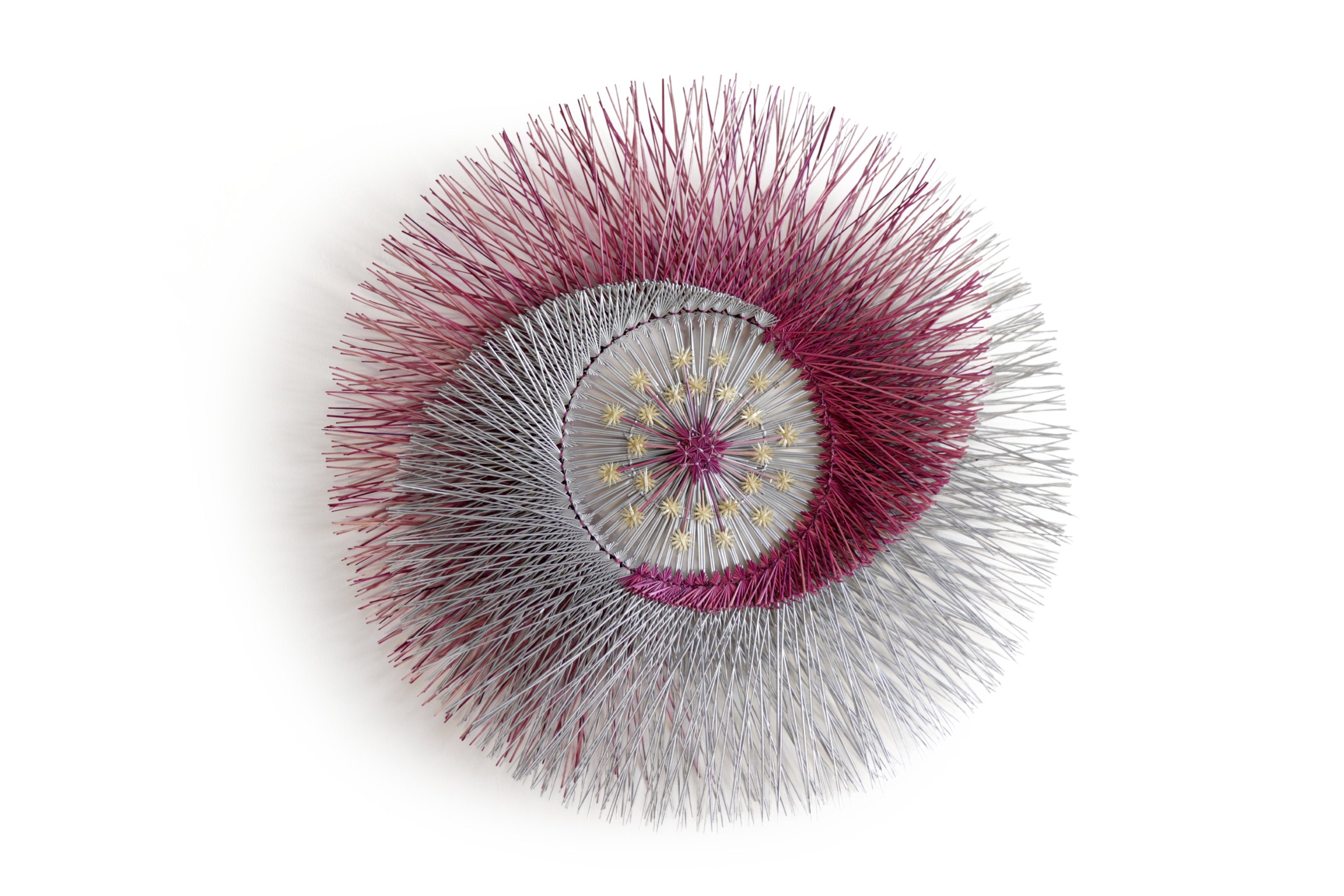 Wheat Straw Wall Circle - Pink Eclipse - 40 in. Panikua