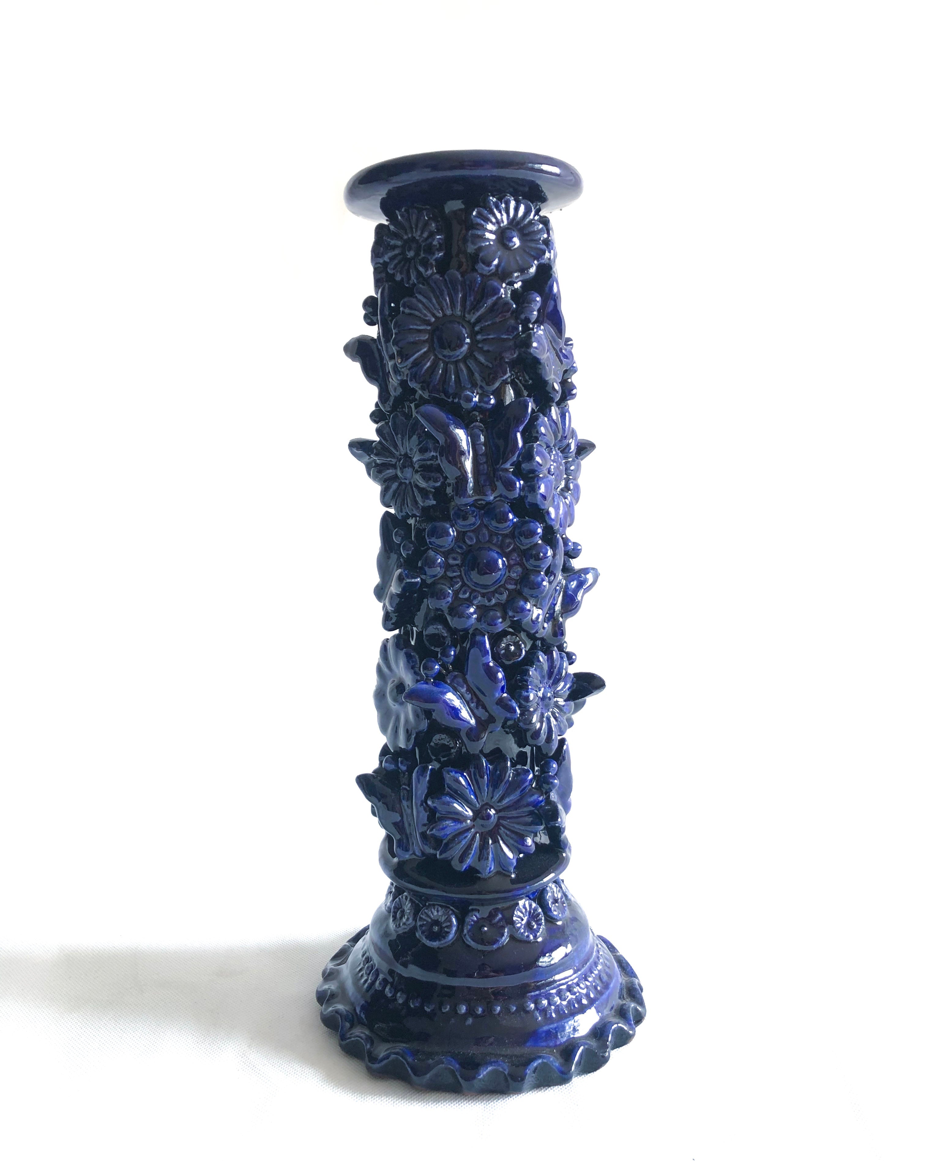 Porta Cirio Blue - Glazed Clay - 15 in. Tereri
