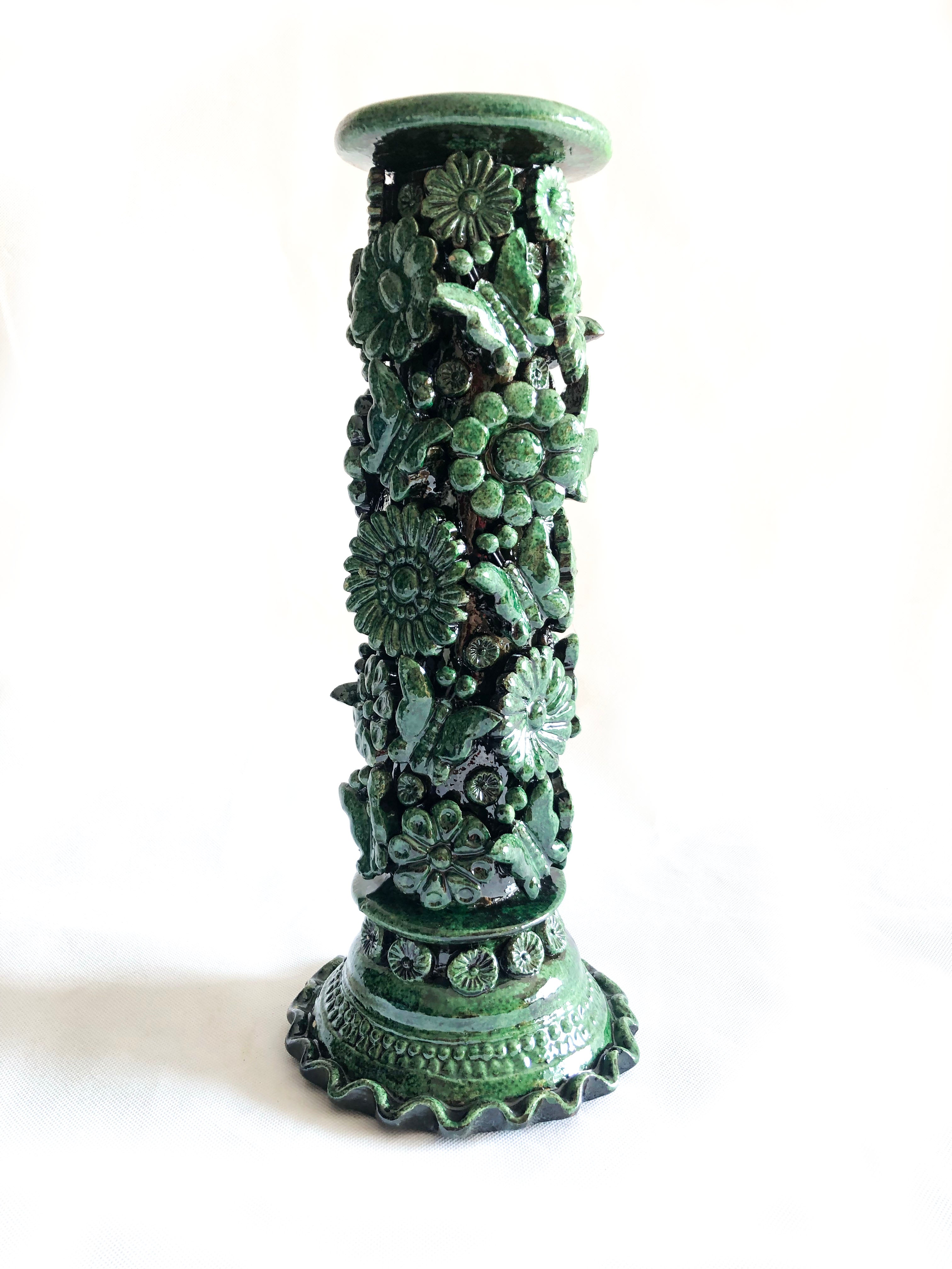 Porta Cirio Green - Glazed Clay - 15 in. Tereri