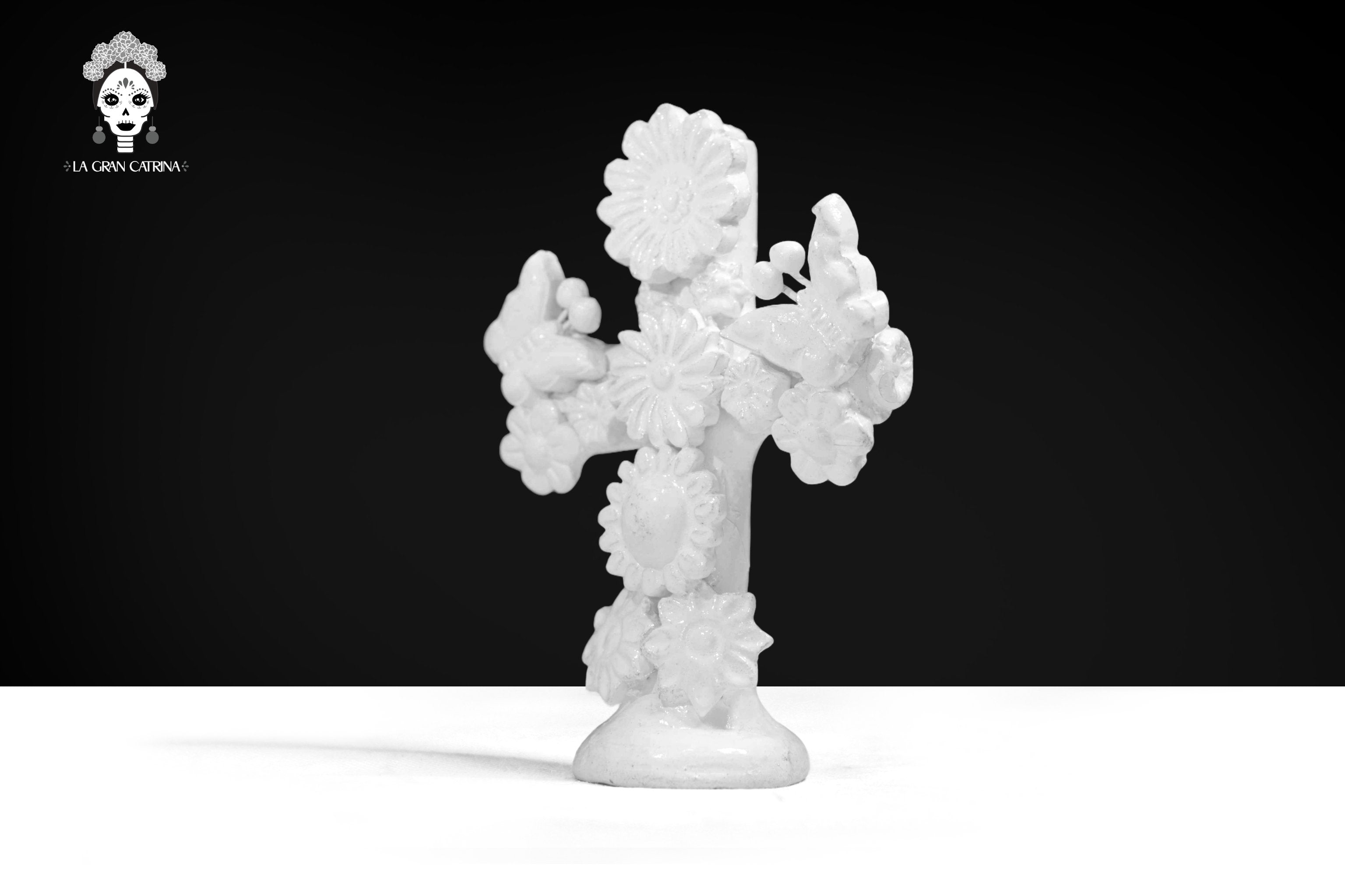 Cross white - Glazed Clay - 5.7 in. - in. Production Tereri