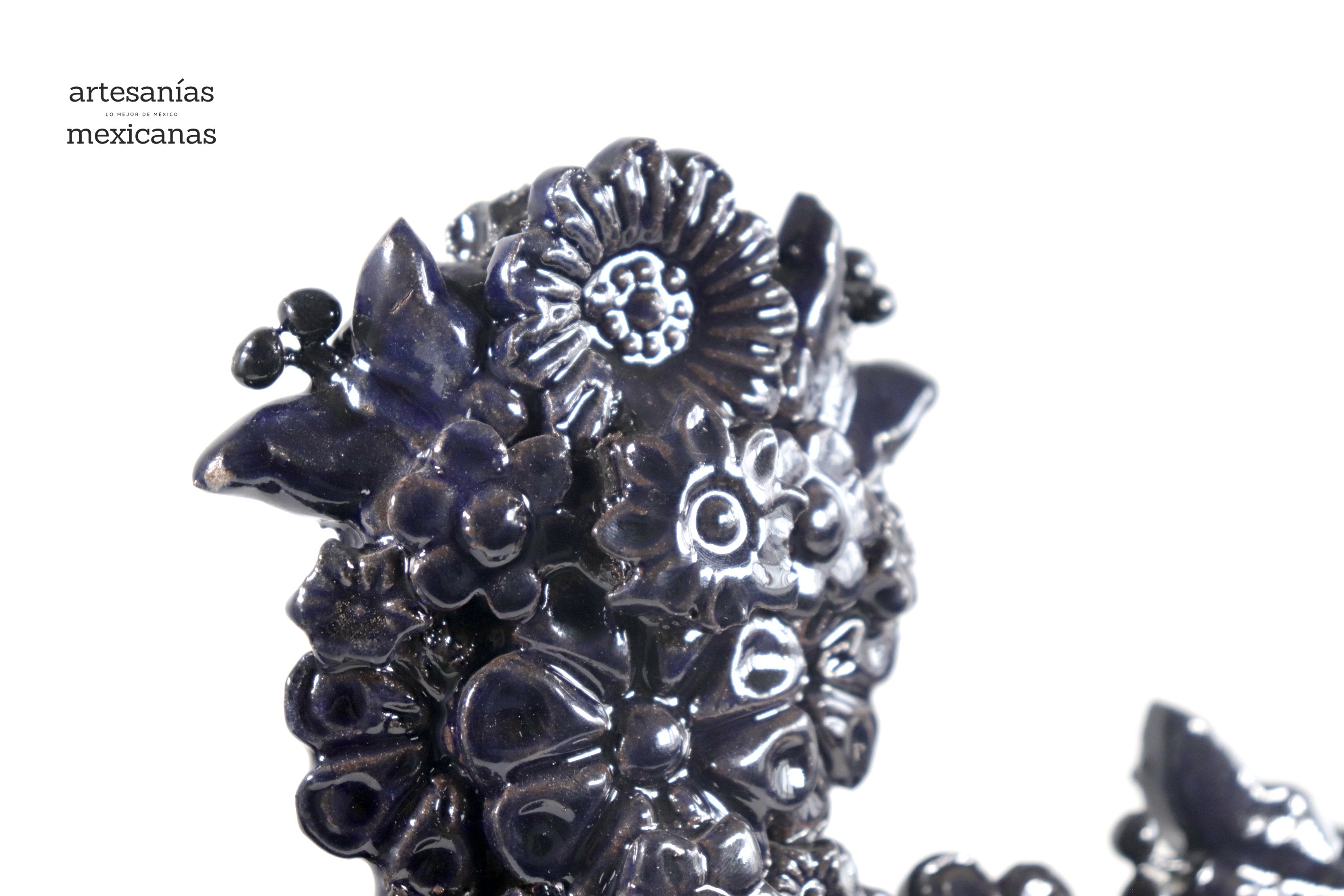 Cross blue - Glazed Clay - 12.5 in. Tereri