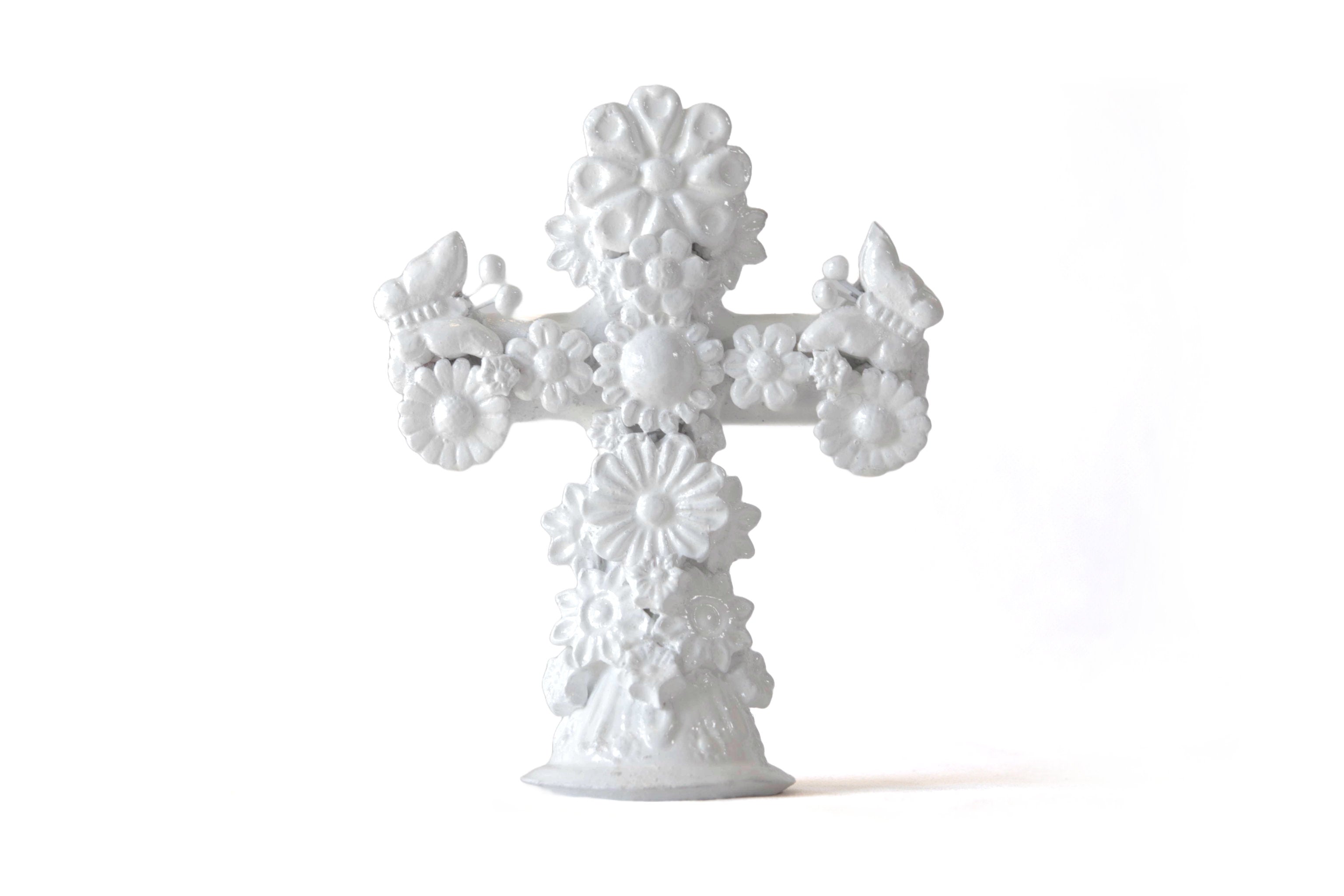 Cross white - Glazed Clay - 6.7 in. Tereri