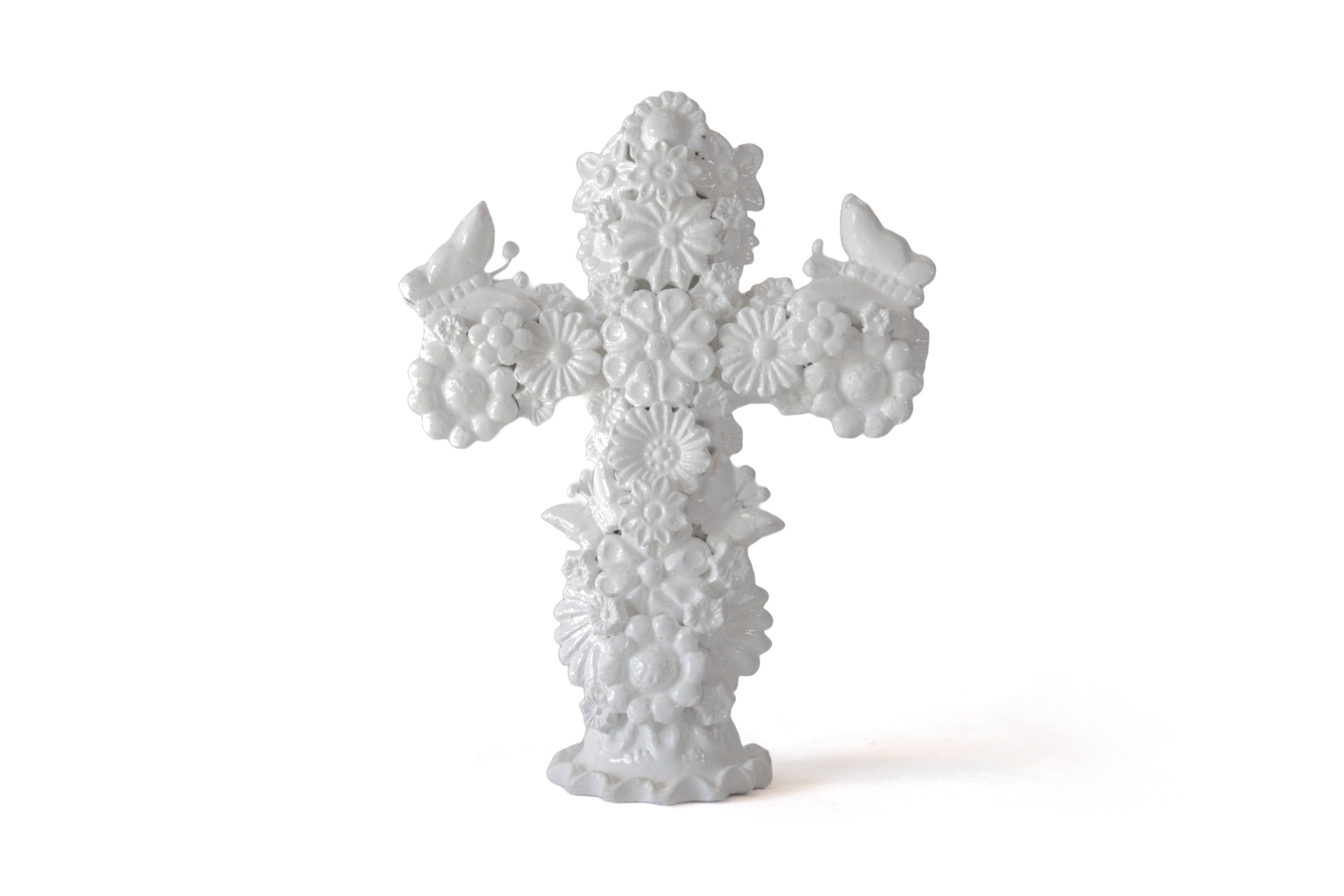 Cross white - Glazed Clay - 10 in. Tereri