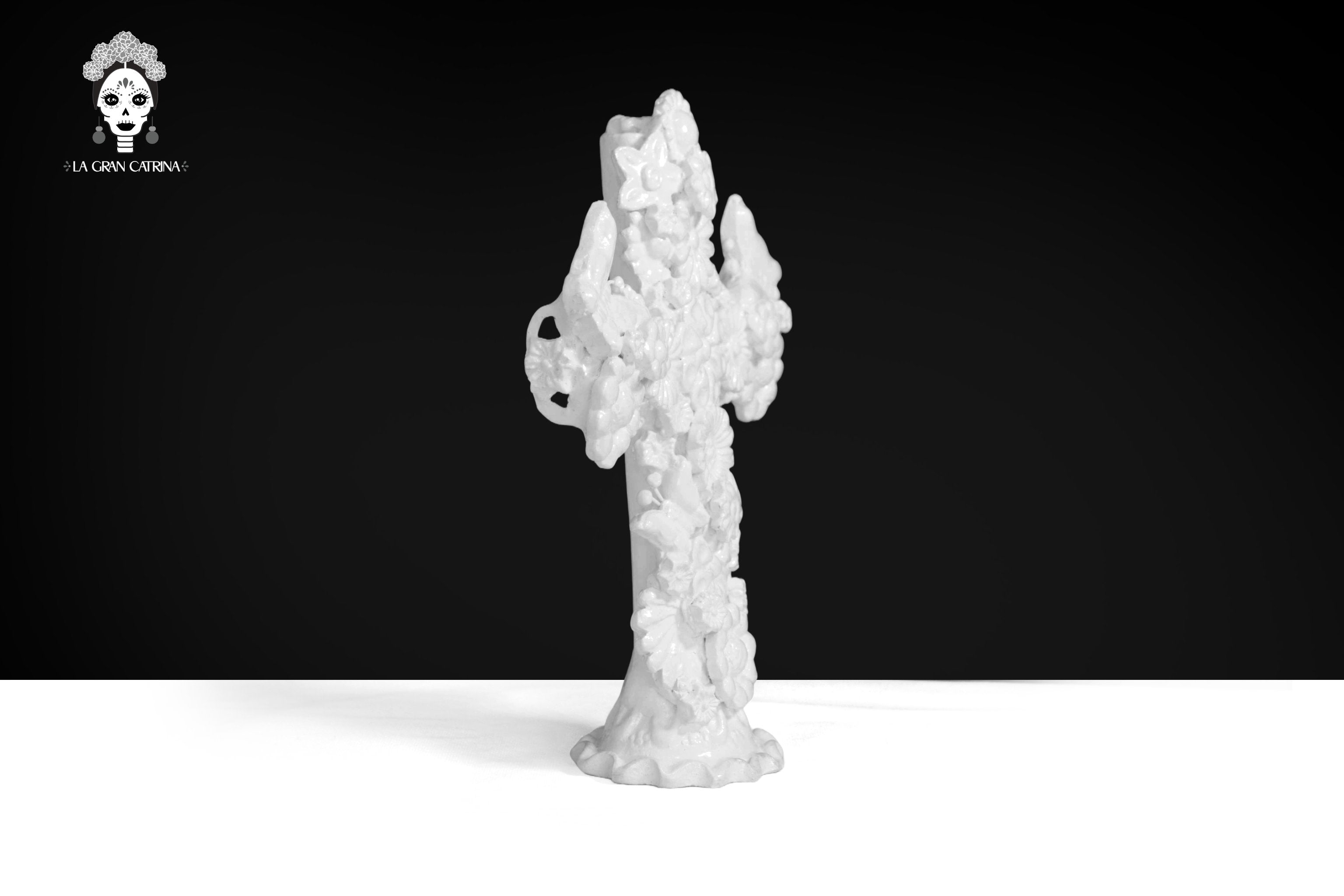 Set of 5 Cruces White - Glazed Clay - 18 in. Tereri