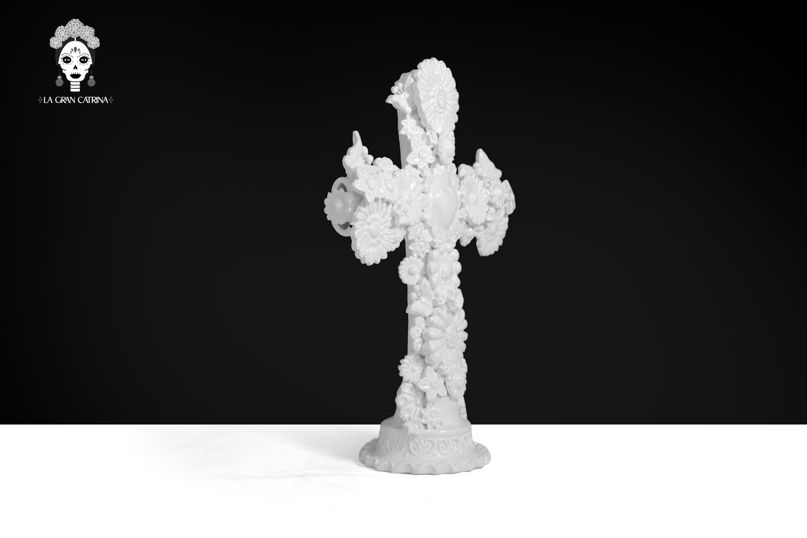 Cross white - Glazed Clay - 15 in. Tereri