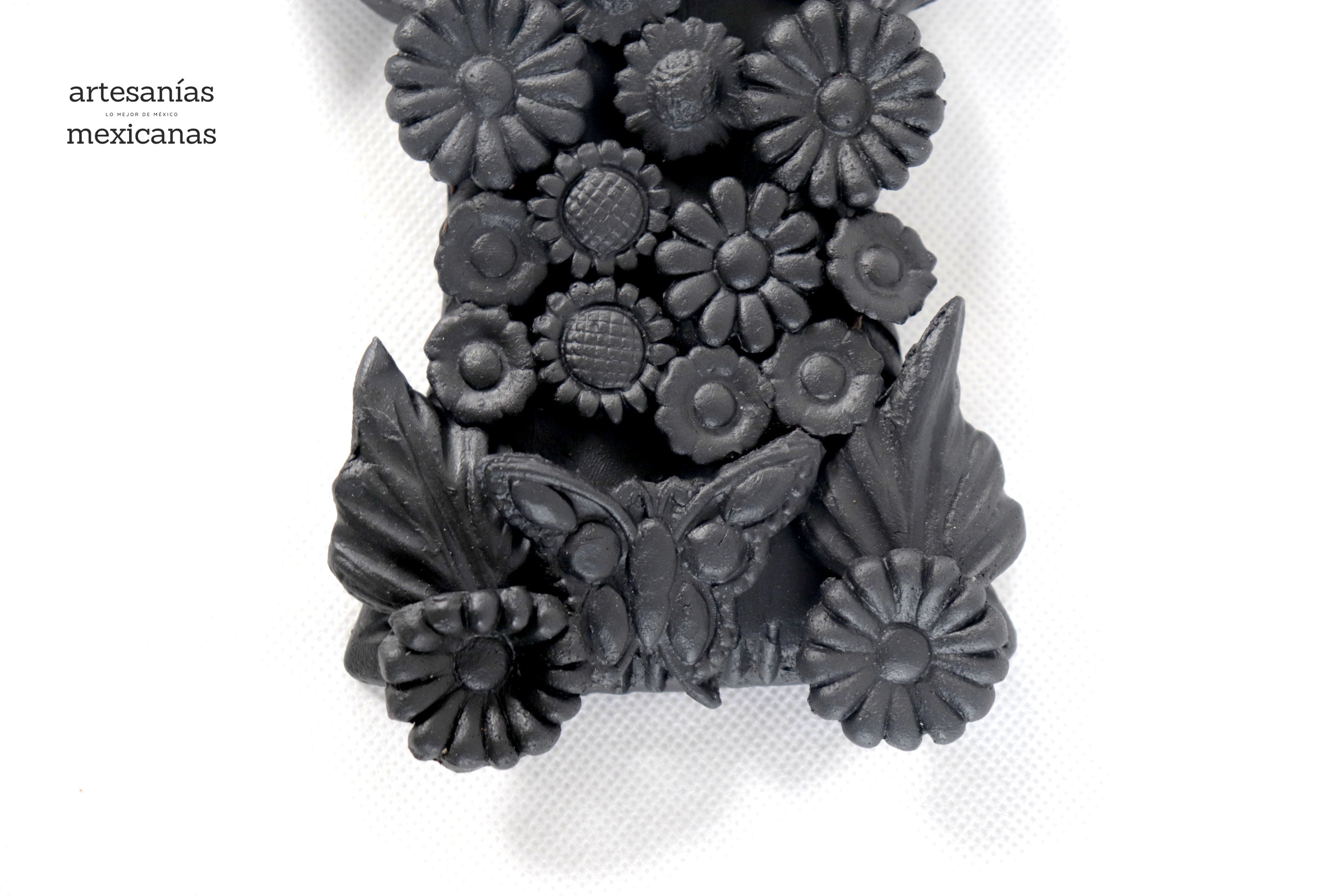 Cross with Flowers and skulls black - 11 in. Brenda Capula
