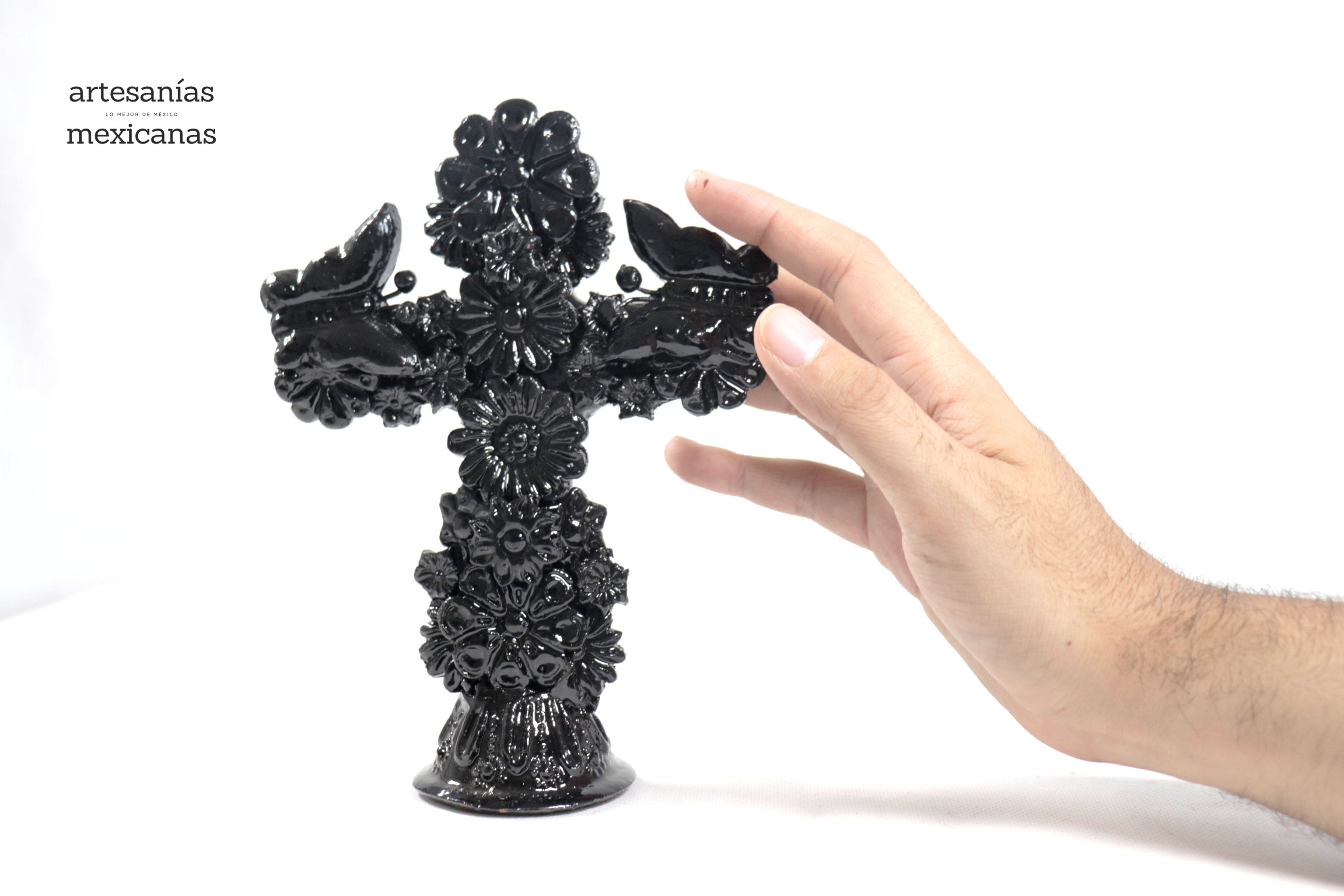 Cross black - Glazed Clay - 7.4 in. Tereri