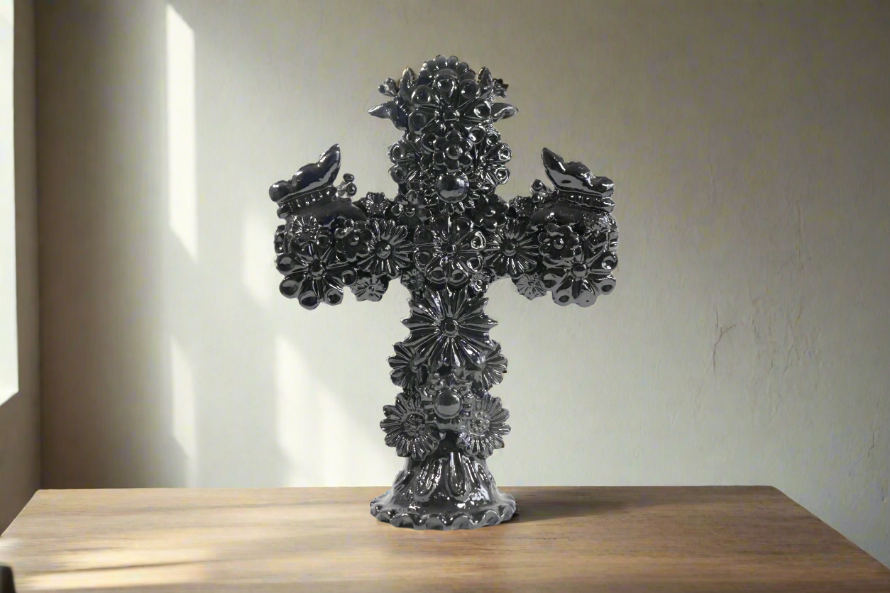 Cross black - Glazed Clay - 10 in. Tereri