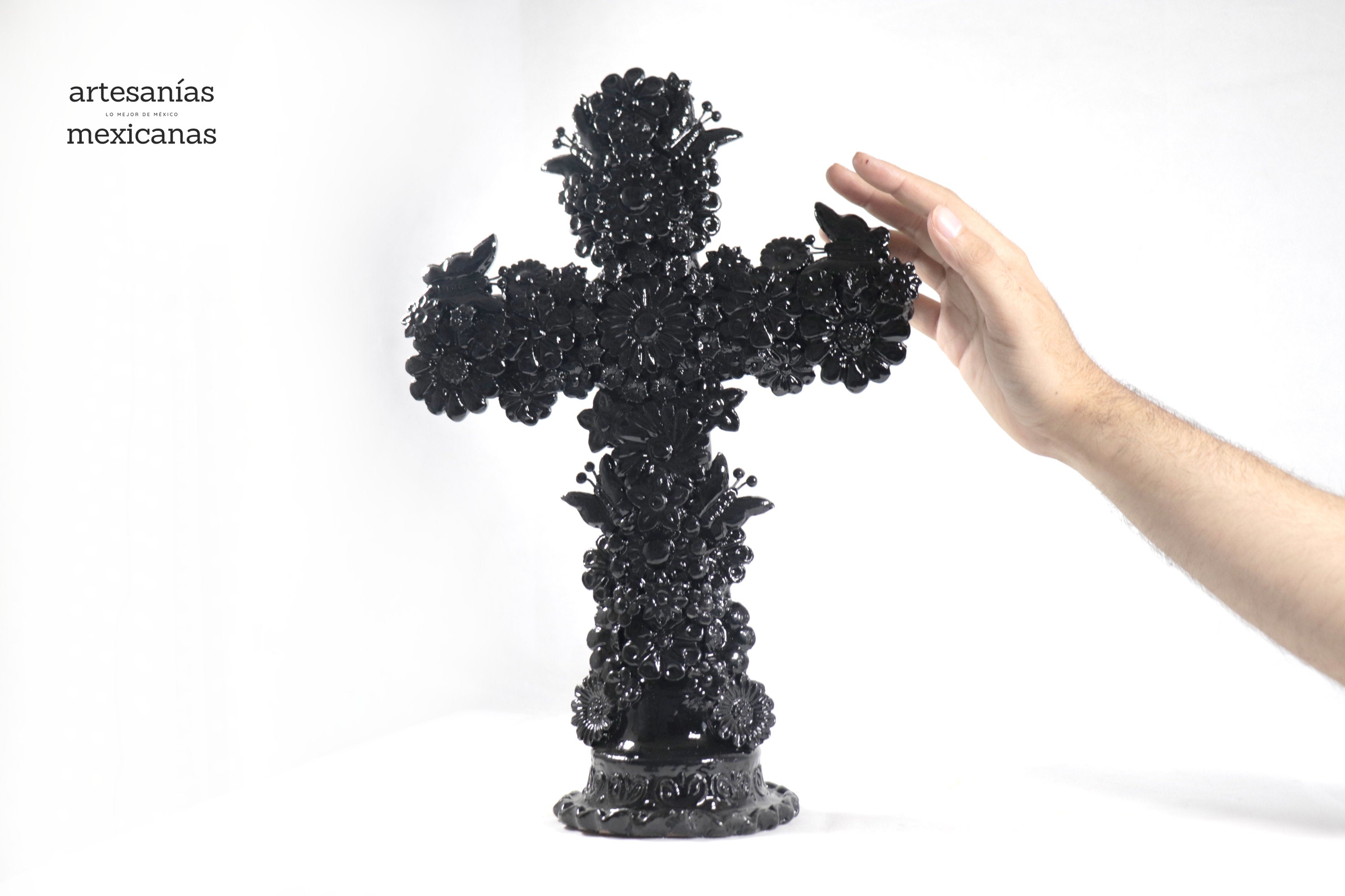 Cross black - Glazed Clay - 15 in. Tereri