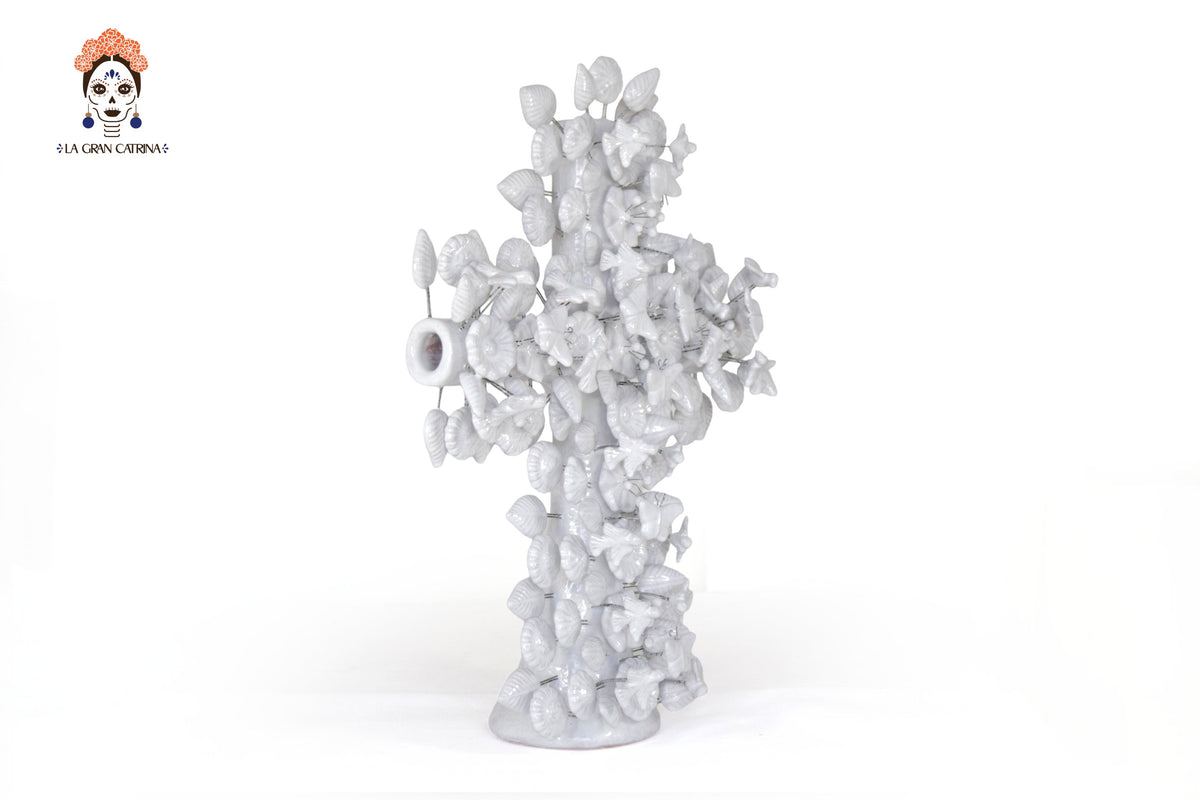 Cross white - Glazed Clay - 19.6 in. Tereri