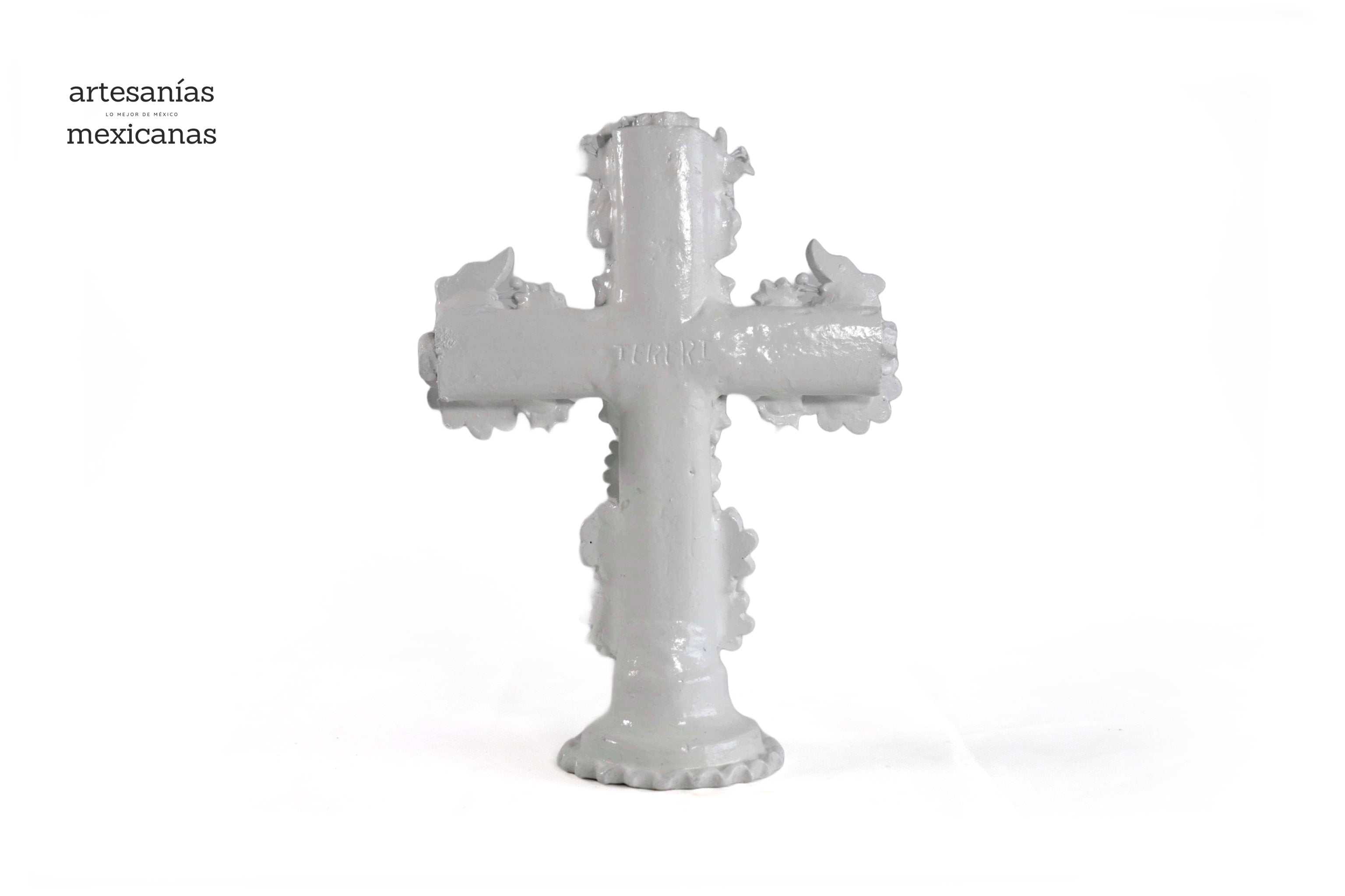 Cross white of 12.6 in. - Glazed Clay Tereri