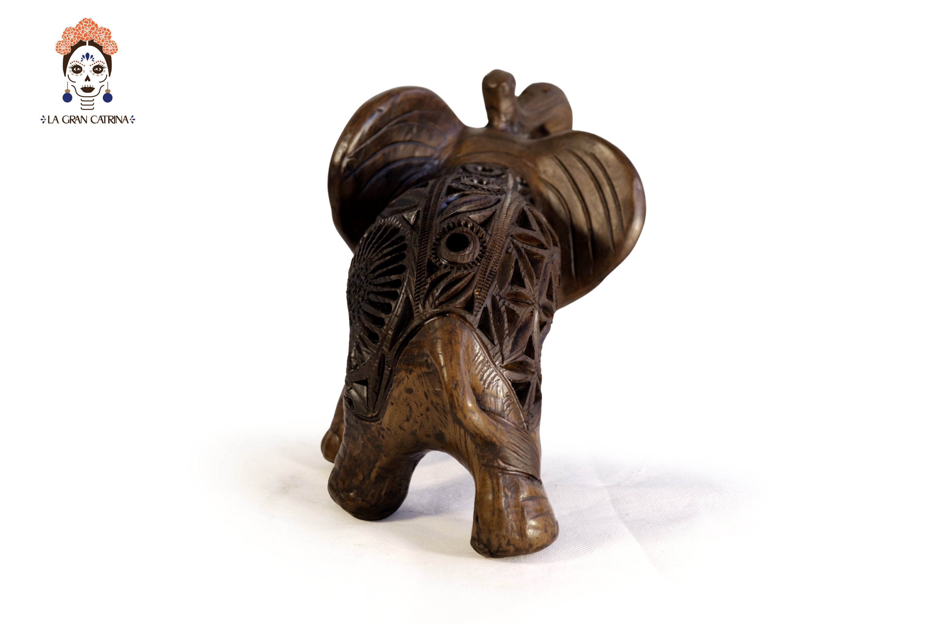 Black Clay Brown Elephant - 7 in. Tere Oax