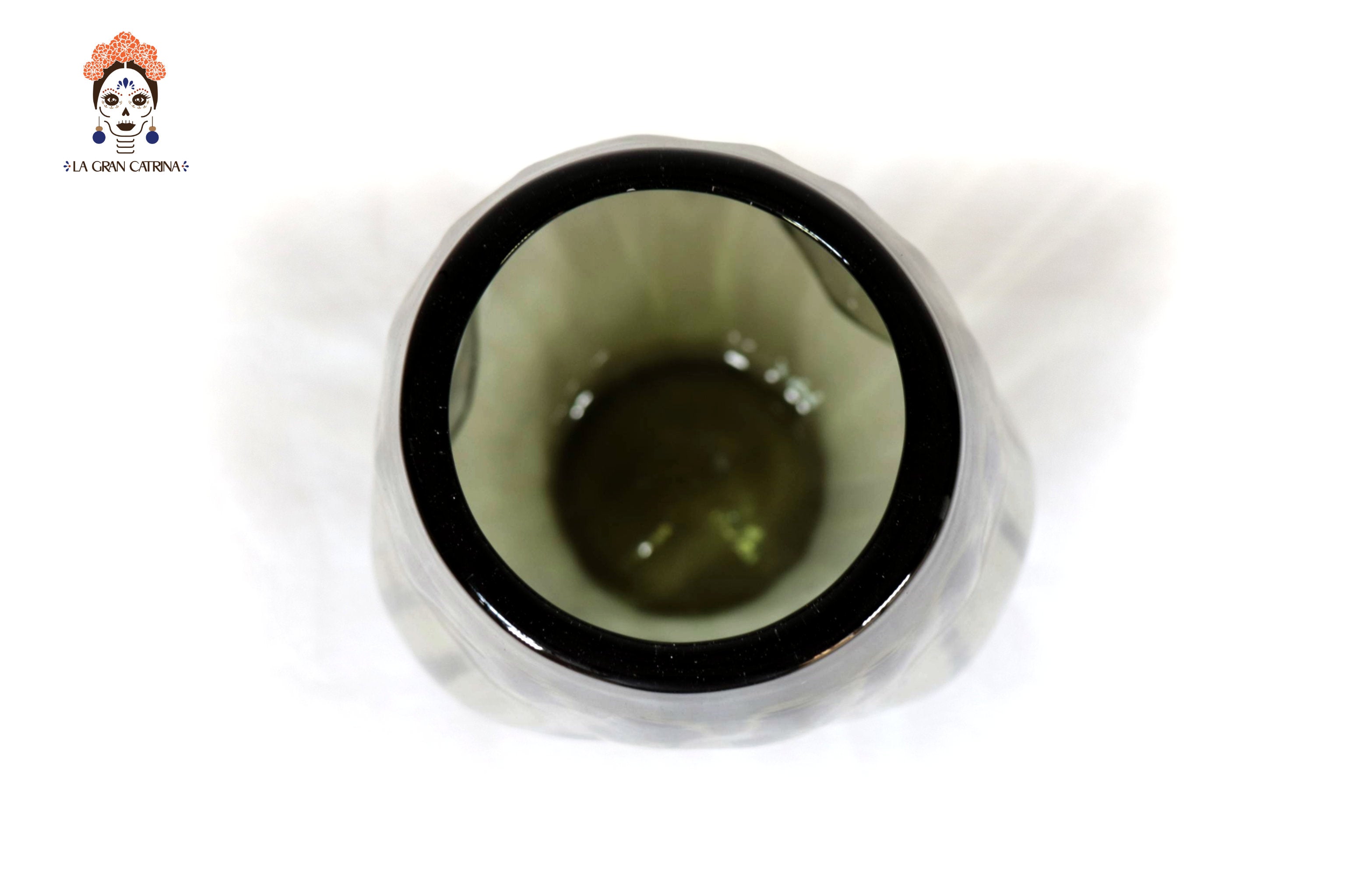 Flower Vase of Blown Glass Green Oliva 18.8 in. Vidrio Soplado