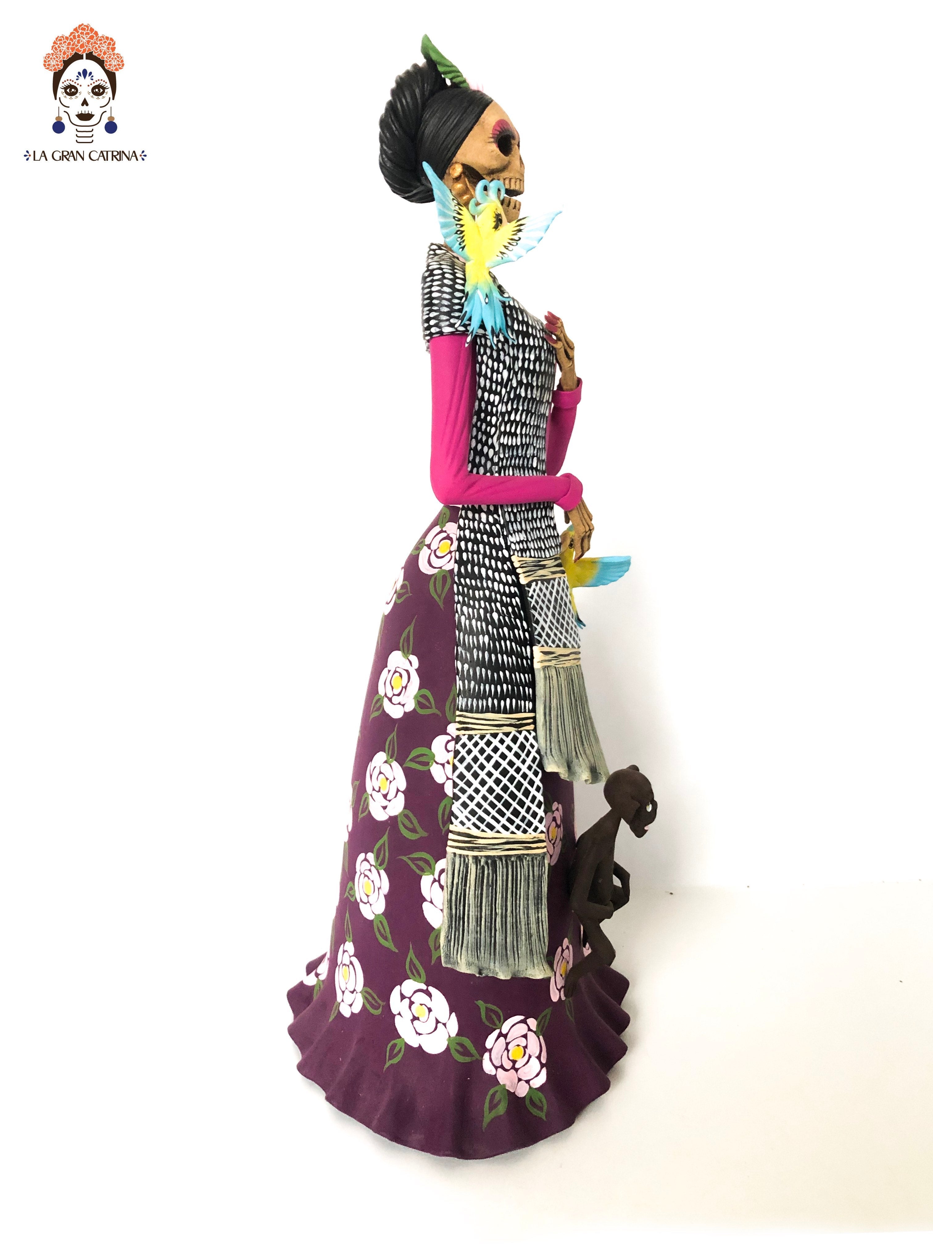 Catrina of Frida Kahlo - Loros and Chango - 14 in. Adan